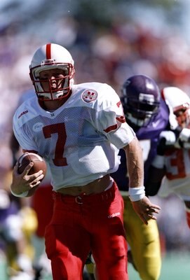 20 Sep 1997: Quarterback Scott Frost of the Nebraska Cornhuskers in action during a game against the Washington Huskies at Husky Stadium in Seattle, Washington. Nebraska won the game, 27-14.