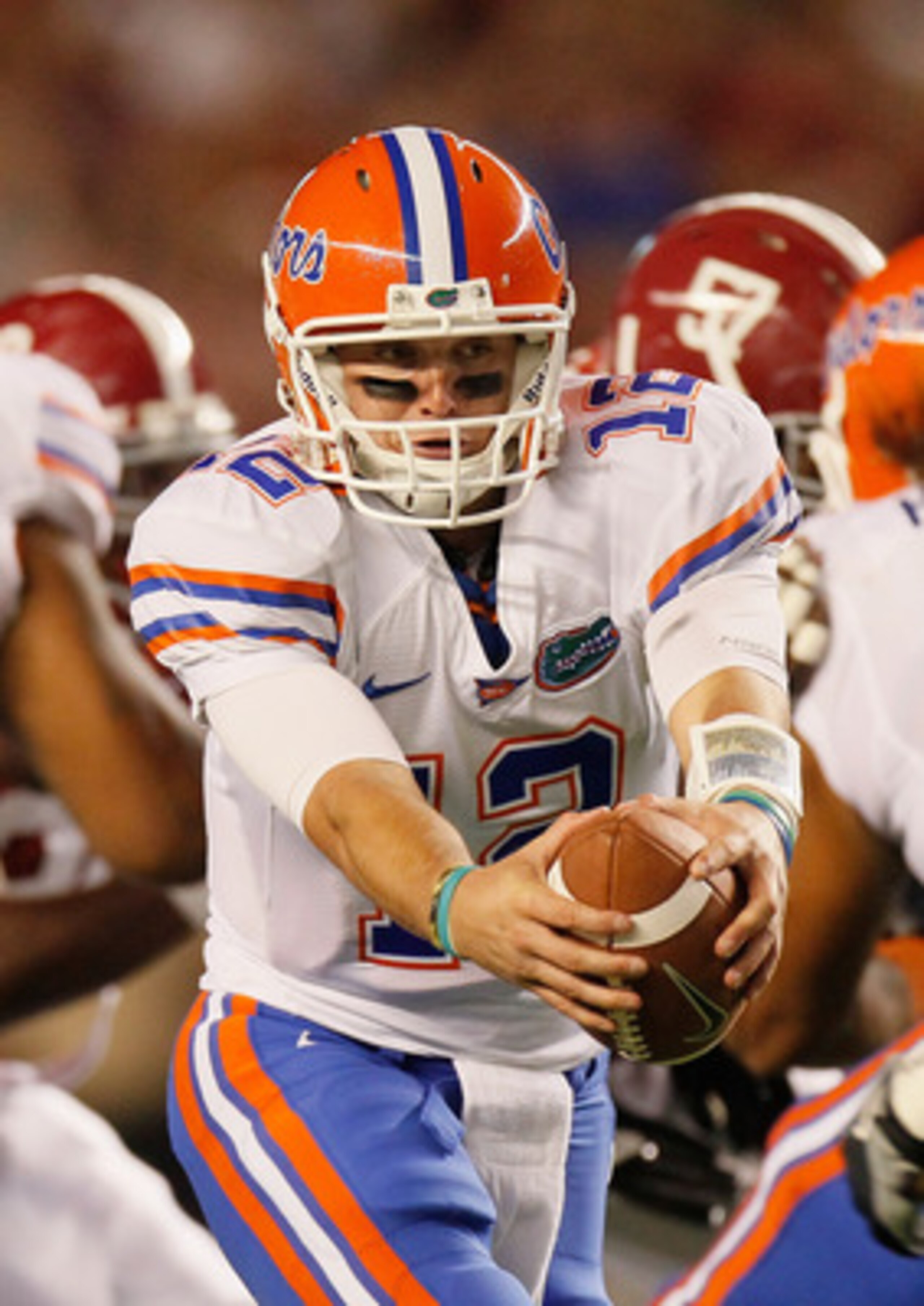 TUSCALOOSA, AL - OCTOBER 02:  Quarterback John Brantley #12 of the Florida Gators against the Alabama Crimson Tide at Bryant-Denny Stadium on October 2, 2010 in Tuscaloosa, Alabama.  (Photo by Kevin C. Cox/Getty Images)