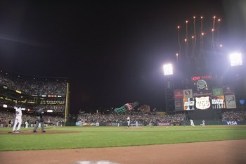 SAN FRANCISCO - AUGUST 07: Barry Bonds #25 of the San Francisco Giants celebrates hitting career home run #756 against Mike Bacsik of the Washington Nationals on August 7, 2007 at AT&T Park in San Francisco, California. With his 756th career home run, Bar