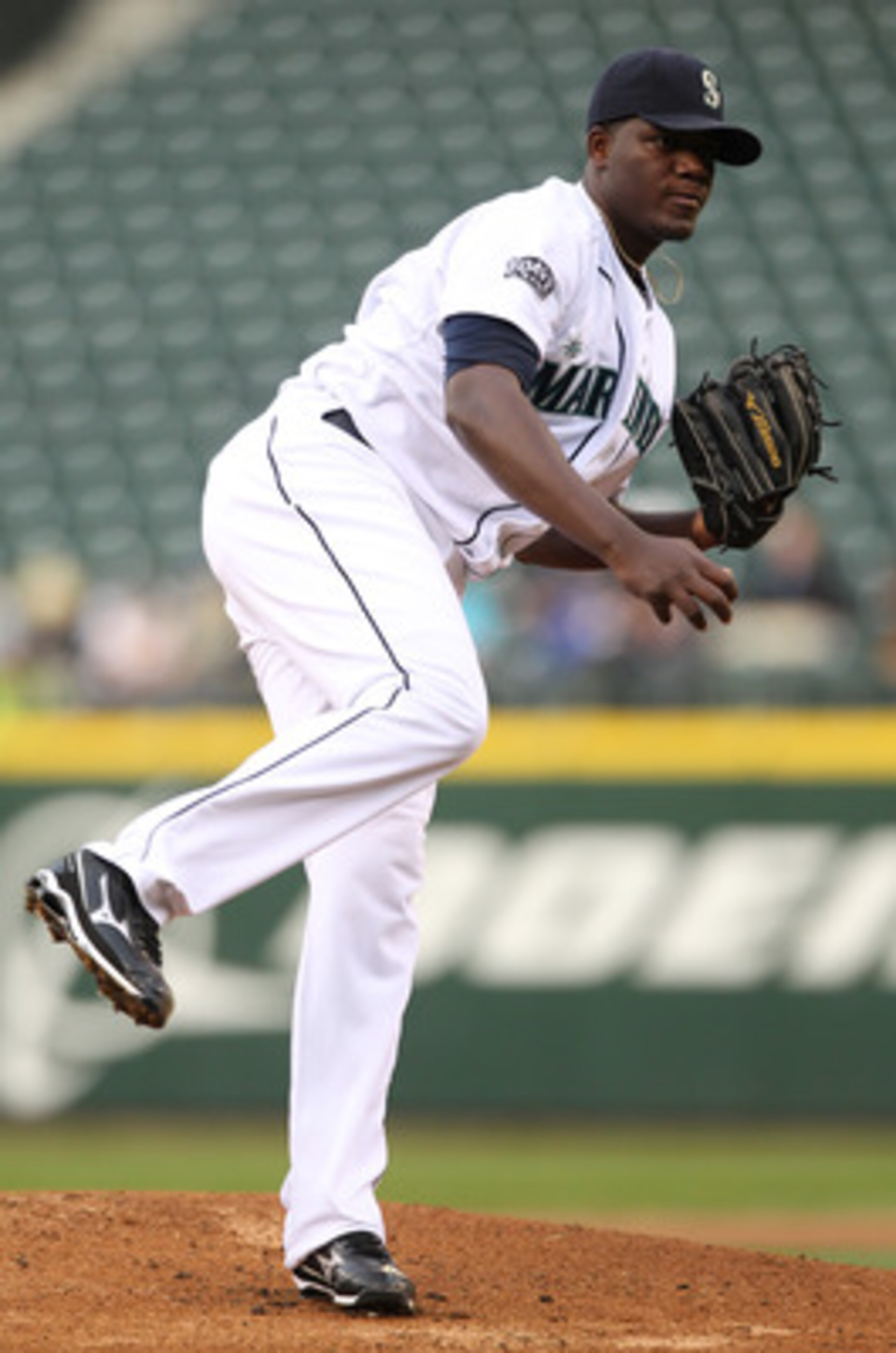SEATTLE - MAY 04:  Starting pitcher Michael Pineda #36 of the Seattle Mariners pitches against the Texas Rangers at Safeco Field on May 4, 2011 in Seattle, Washington. (Photo by Otto Greule Jr/Getty Images)