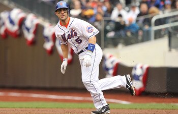 NEW YORK, NY - APRIL 10:  David Wright #5 of the New York Mets in action against the Washington Nationals during their game on April 10, 2011 at Citi Field in the Flushing neighborhood of the Queens borough of New York City.  (Photo by Al Bello/Getty Imag