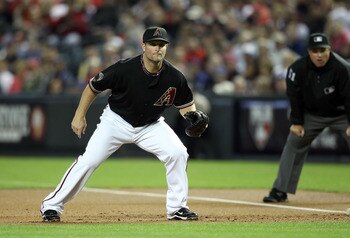 PHOENIX, AZ - APRIL 09:  Infielder Russell Branyan #33 of the Arizona Diamondbacks in action during the Major League Baseball game against the Cincinnati Reds at Chase Field on April 9, 2011 in Phoenix, Arizona. The Reds defeated the Diamondbacks 6-1.  (P