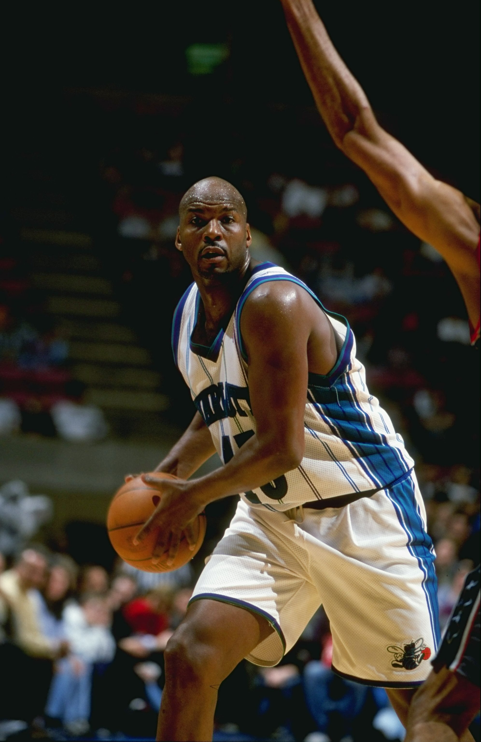 4 Mar 1999:  Chuck Person #45 of the Charlotte Hornets in action during the game against the New Jersey Nets at the Continental Airlines Arena in East Rutherford, New Jersey. The Hornets defeated the Nets 96-84.   Mandatory Credit: Al Bello  /Allsport