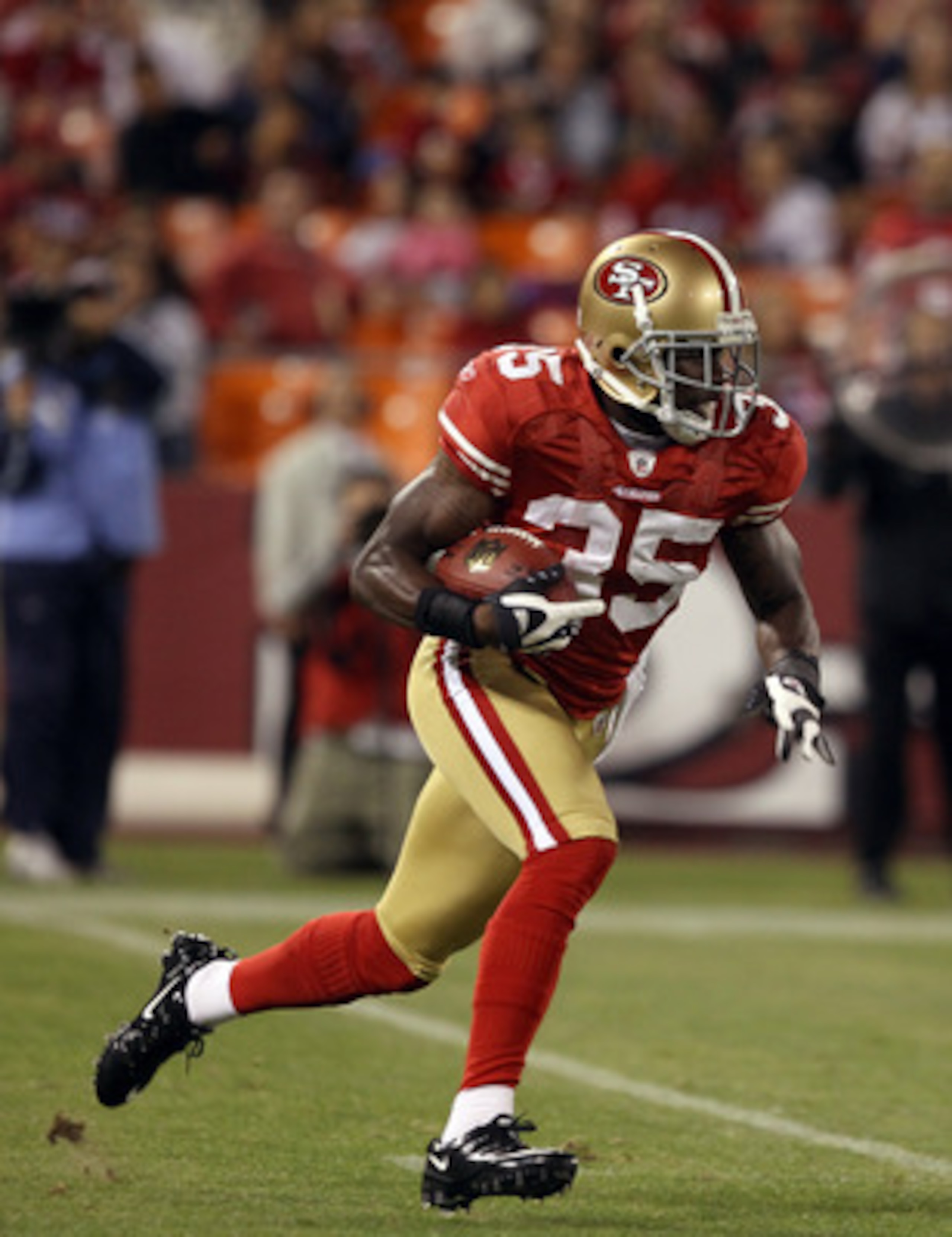SAN FRANCISCO - SEPTEMBER 02:  Phillip Adams #35 of the San Francisco 49ers in action during their game against the San Diego Chargers at Candlestick Park  on September 2, 2010 in San Francisco, California.  (Photo by Ezra Shaw/Getty Images)