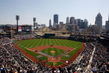 PITTSBURGH - APRIL 07: General view of PNC Park during the Opening Day ceremonies before the game between the Pittsburgh Pirates and the Colorado Rockies on April 7, 2011 at PNC Park in Pittsburgh, Pennsylvania. (Photo by Jared Wickerham/Getty Images) PITTSBURGH - APRIL 07: General view of PNC Park during the Opening Day ceremonies before the game between the Pittsburgh Pirates and the Colorado Rockies on April 7, 2011 at PNC Park in Pittsburgh, Pennsylvania. (Photo by Jared Wickerham/Getty Images)