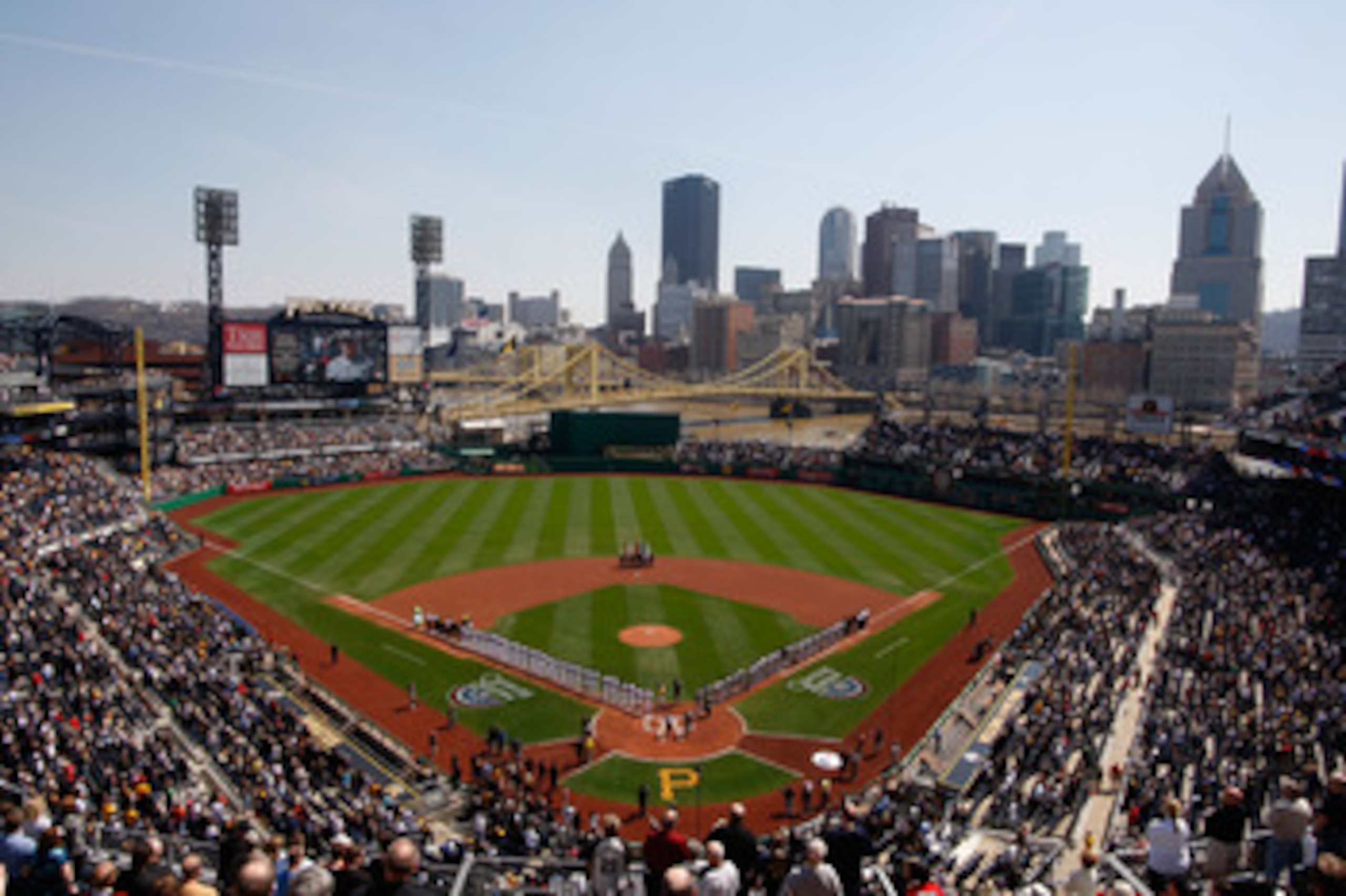 PITTSBURGH - APRIL 07: General view of PNC Park during the Opening Day ceremonies before the game between the Pittsburgh Pirates and the Colorado Rockies on April 7, 2011 at PNC Park in Pittsburgh, Pennsylvania. (Photo by Jared Wickerham/Getty Images) PITTSBURGH - APRIL 07: General view of PNC Park during the Opening Day ceremonies before the game between the Pittsburgh Pirates and the Colorado Rockies on April 7, 2011 at PNC Park in Pittsburgh, Pennsylvania. (Photo by Jared Wickerham/Getty Images)
