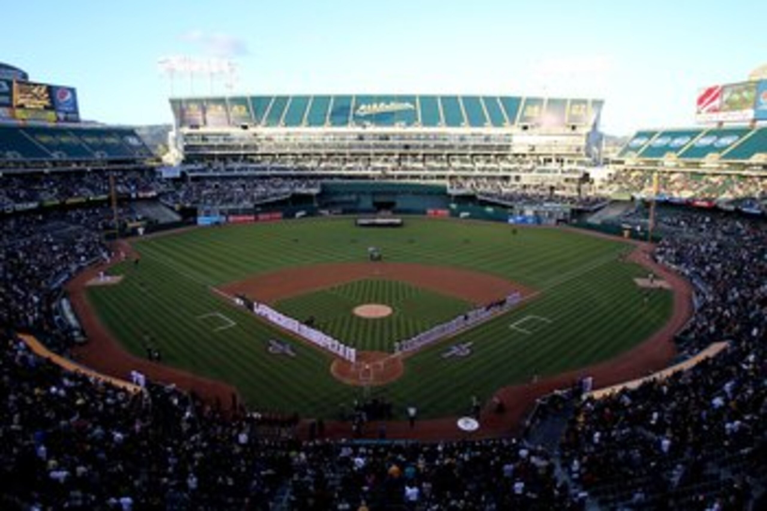 OAKLAND, CA - APRIL 05: A general view of the Oakland Athletics and the Seattle Mariners on Opening Day game at the Oakland-Alameda County Coliseum on April 5, 2010 in Oakland, California. (Photo by Jed Jacobsohn/Getty Images) OAKLAND, CA - APRIL 05: A general view of the Oakland Athletics and the Seattle Mariners on Opening Day game at the Oakland-Alameda County Coliseum on April 5, 2010 in Oakland, California. (Photo by Jed Jacobsohn/Getty Images)