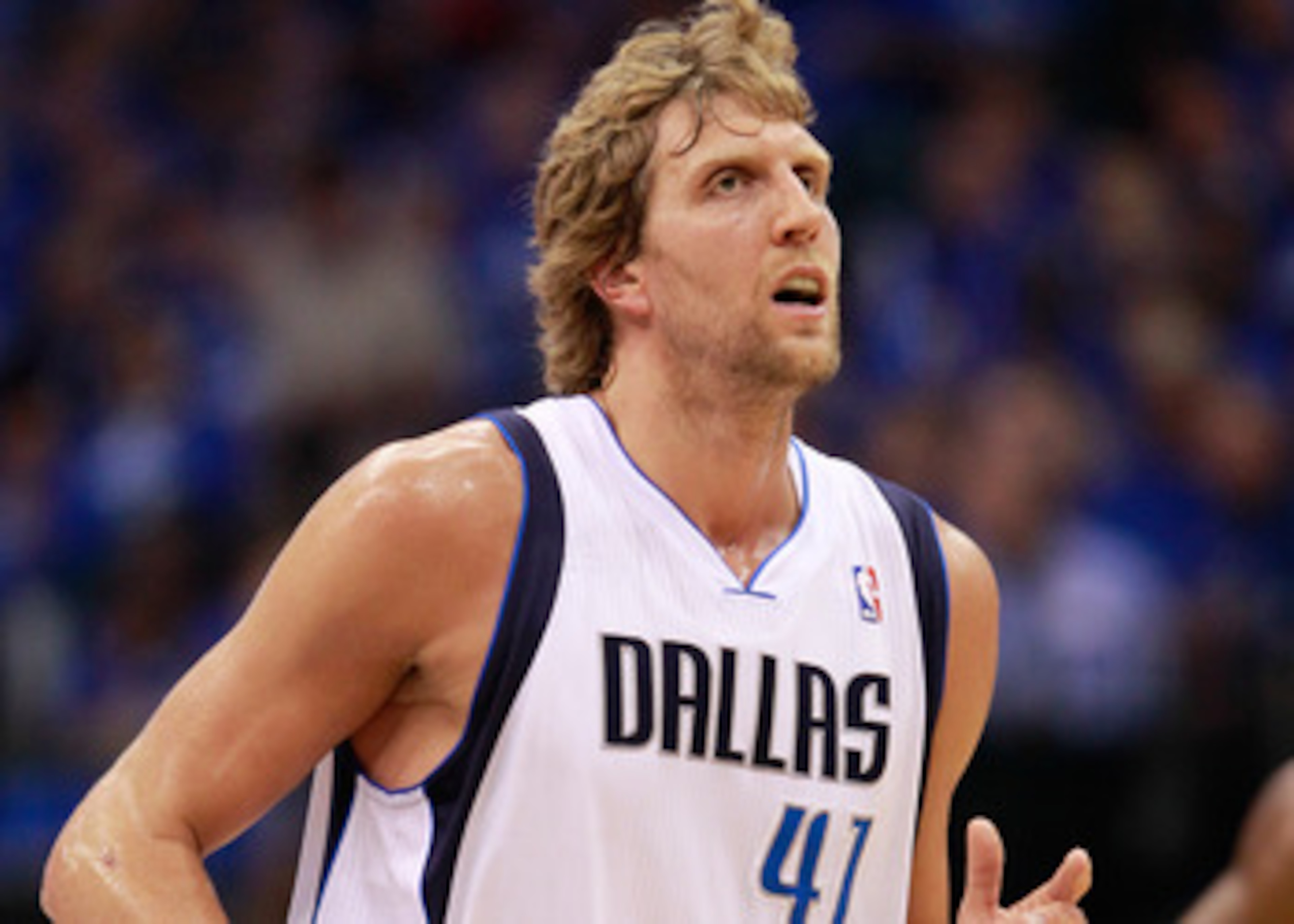 DALLAS, TX - MAY 19: Dirk Nowitzki #41 of the Dallas Mavericks runs back down court in the first quarter while taking on the Oklahoma City Thunder in Game Two of the Western Conference Finals during the 2011 NBA Playoffs at American Airlines Center on Ma DALLAS, TX - MAY 19: Dirk Nowitzki #41 of the Dallas Mavericks runs back down court in the first quarter while taking on the Oklahoma City Thunder in Game Two of the Western Conference Finals during the 2011 NBA Playoffs at American Airlines Center on Ma