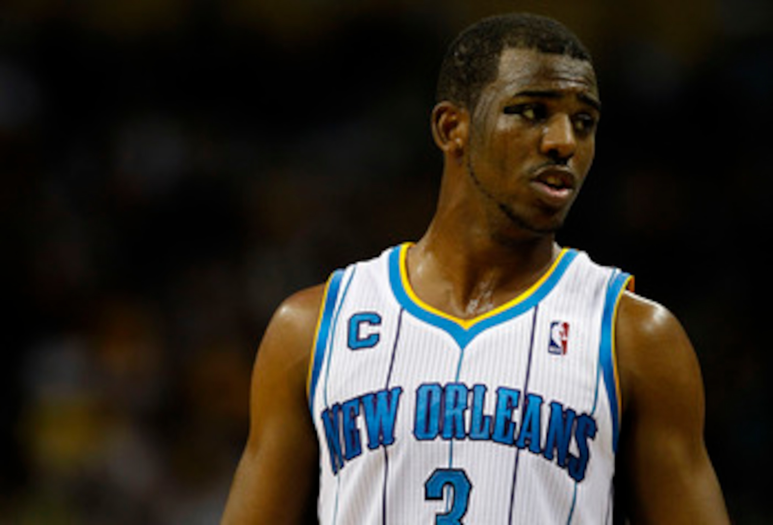NEW ORLEANS, LA - APRIL 24:  Chris Paul #3 of the New Orleans Hornets reacts to a call during a game with the Los Angeles Lakers in Game Four of the Western Conference Quarterfinals in the 2011 NBA Playoffs at New Orleans Arena on April 24, 2011 in New Or