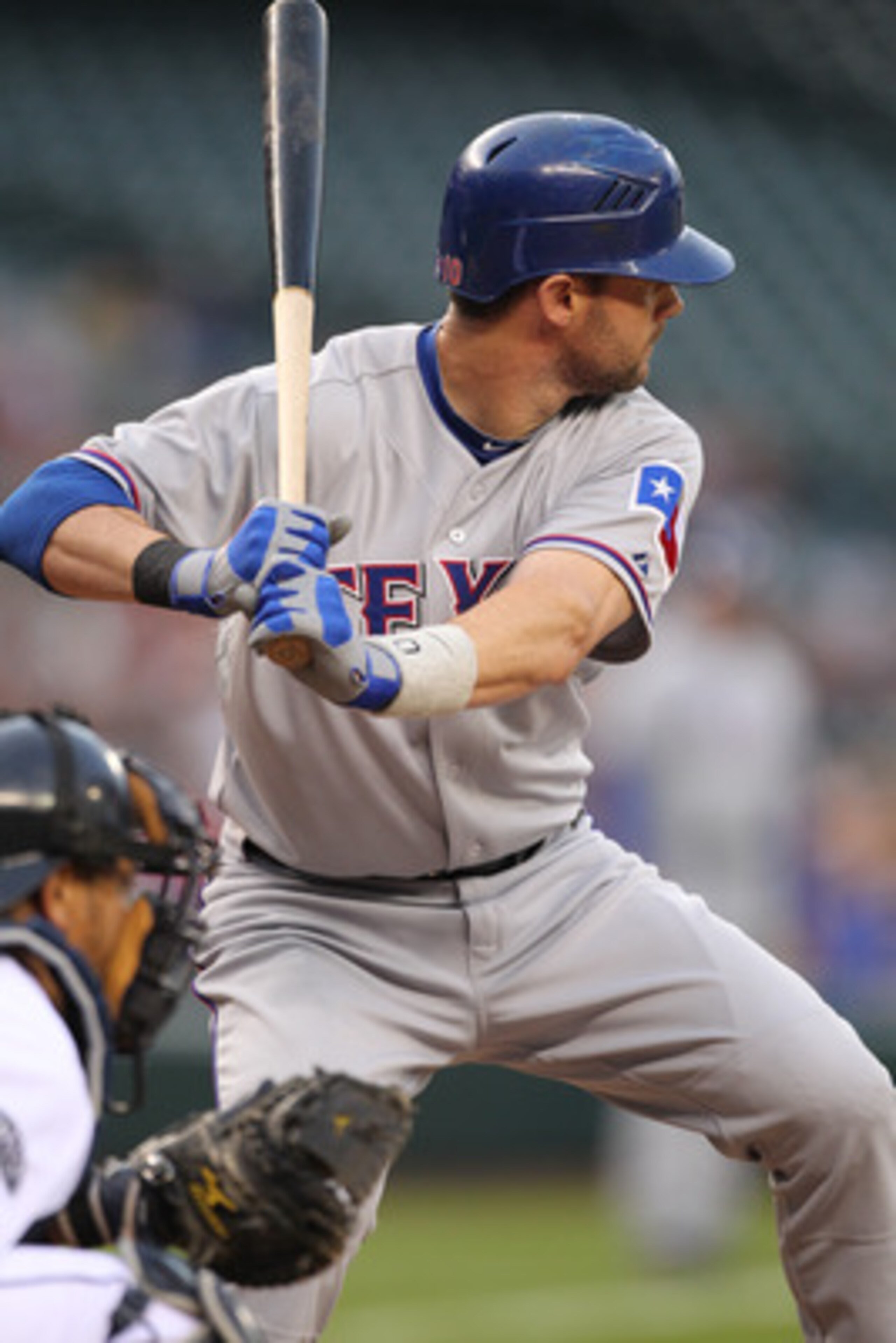 SEATTLE - MAY 04: Michael Young #10 of the Texas Rangers bats against the Seattle Mariners at Safeco Field on May 4, 2011 in Seattle, Washington. (Photo by Otto Greule Jr/Getty Images) SEATTLE - MAY 04: Michael Young #10 of the Texas Rangers bats against the Seattle Mariners at Safeco Field on May 4, 2011 in Seattle, Washington. (Photo by Otto Greule Jr/Getty Images)