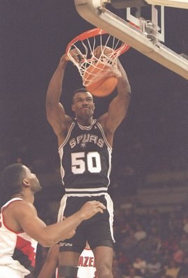 2 Dec 1994:  Center David Robinson of the San Antonio Spurs sinks the ball during a game against the Portland Trail Blazers at the Rose Garden in Portland, Oregon.  The Spurs won the game, 95-91. Mandatory Credit: ALLSPORT USA  /Allsport Mandatory Credit: