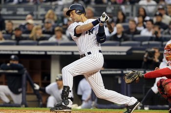 NEW YORK, NY - MAY 14:  Derek Jeter #2 of the New York Yankees bats against the Boston Red Sox on May 14, 2011 at Yankee Stadium in the Bronx borough of New York City.  (Photo by Jim McIsaac/Getty Images)