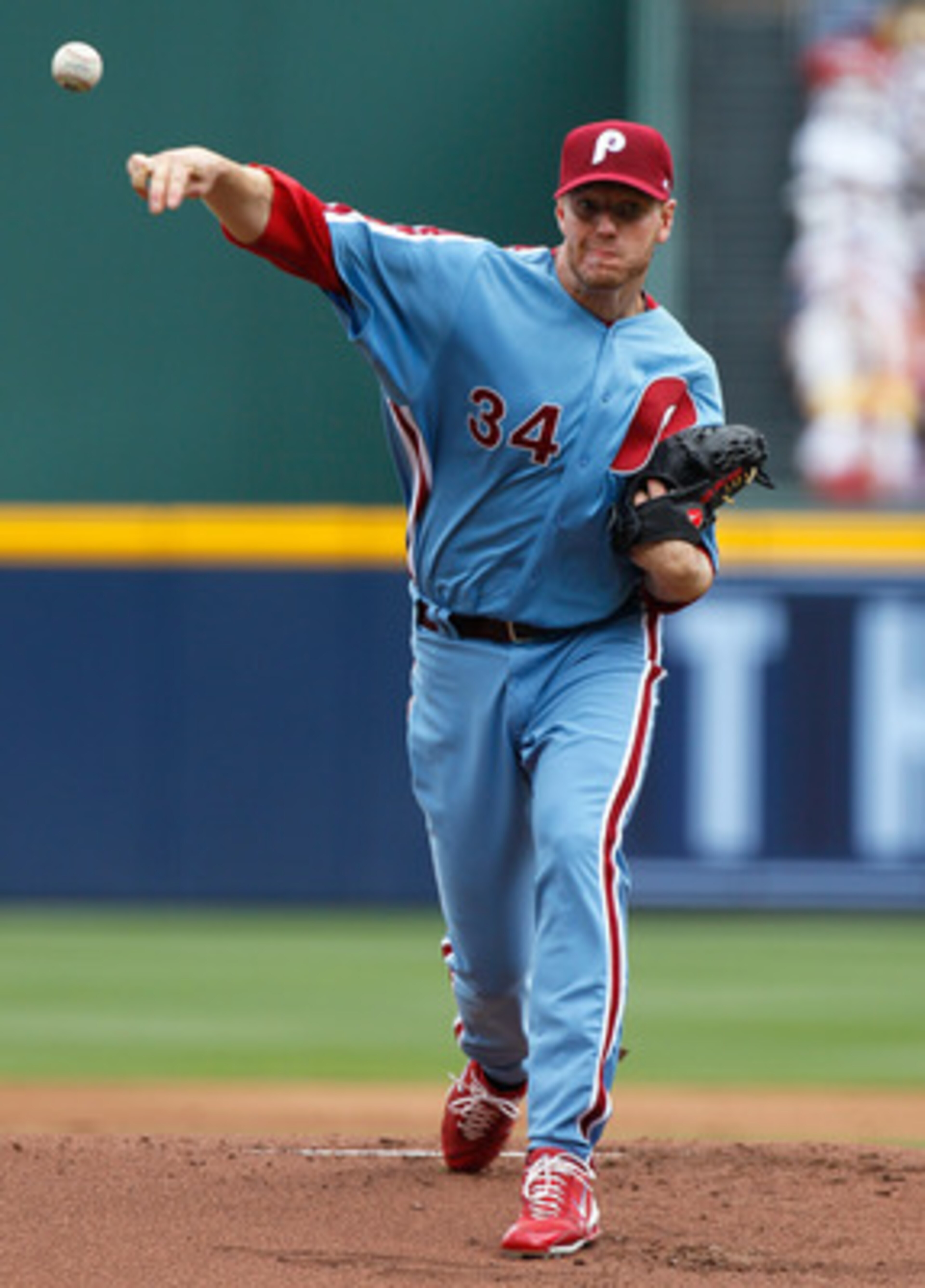 ATLANTA, GA - MAY 15: Roy Halladay #34 of the Philadelphia Phillies against the Atlanta Braves at Turner Field on May 15, 2011 in Atlanta, Georgia. (Photo by Kevin C. Cox/Getty Images) ATLANTA, GA - MAY 15: Roy Halladay #34 of the Philadelphia Phillies against the Atlanta Braves at Turner Field on May 15, 2011 in Atlanta, Georgia. (Photo by Kevin C. Cox/Getty Images)