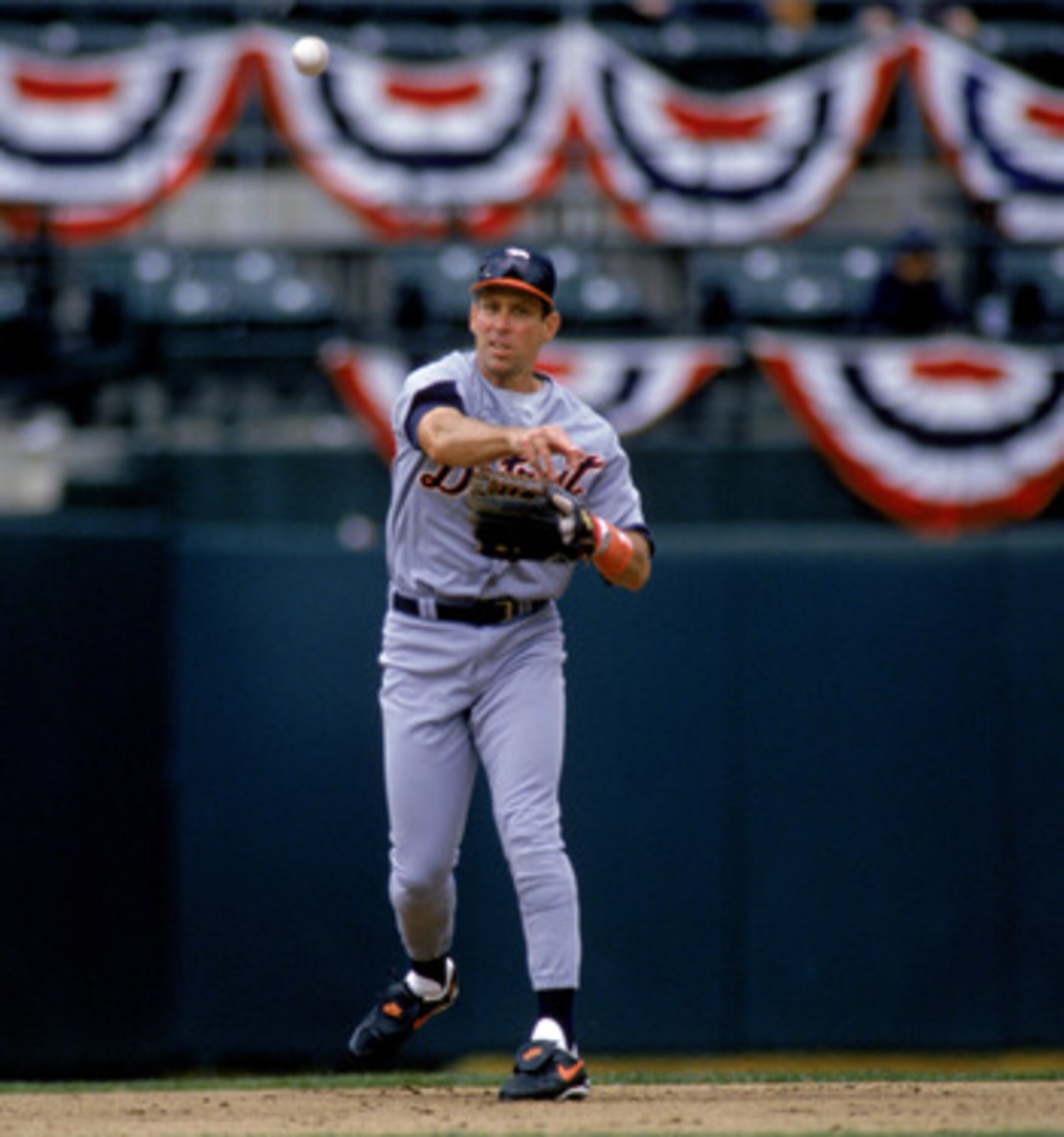 OAKLAND, CA - JUNE 25: Alan Trammell #3 of the Detroit Tigers throws the ball during the game against the Oakland Athletics at Oakland-Alameda Coliseum on June 25, 1996 in Oakland, California. The Tigers defeated the A's 10-8. (Photo by Otto Greule Jr/Ge OAKLAND, CA - JUNE 25: Alan Trammell #3 of the Detroit Tigers throws the ball during the game against the Oakland Athletics at Oakland-Alameda Coliseum on June 25, 1996 in Oakland, California. The Tigers defeated the A's 10-8. (Photo by Otto Greule Jr/Ge