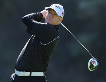 PACIFIC PALISADES, CA - FEBRUARY 17:  Steve Flesch in action during the first round of the Northern Trust Open at Riviera Country Club on February 17, 2011 in Pacific Palisades, California.  (Photo by Stuart Franklin/Getty Images)