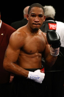 LAS VEGAS - NOVEMBER 22:  James Kirkland poses after knocking out Brian Vera in the eighth round after their middleweight fight at the MGM Grand Garden Arena November 22, 2008 in Las Vegas, Nevada.  (Photo by John Gichigi/Getty Images)