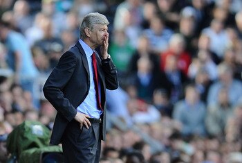 LONDON, ENGLAND - MAY 22:  Arsene Wenger of Arsenal shows his emotions during the Barclays Premier League match between Fulham and Arsenal at Craven Cottage on May 22, 2011 in London, England.  (Photo by Clive Mason/Getty Images)