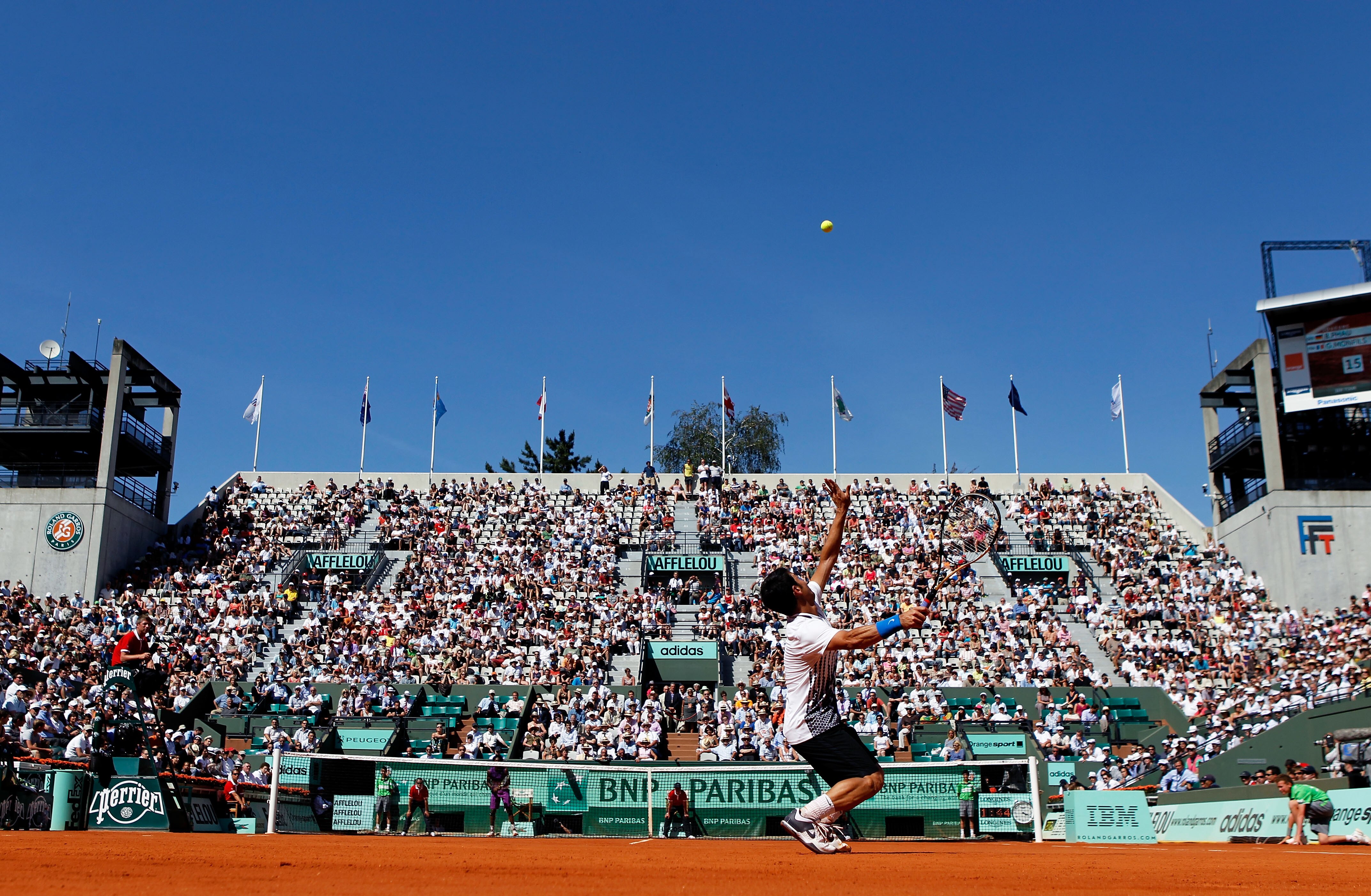PARIS, FRANCE - MAY 23: Bjorn Phau of Germany serves during the men's singles first round match between Bjorn Phau of Germany and Gael Monfils of France on day two of the French Open at Roland Garros on May 23, 2011 in Paris, France. (Photo by Matthew S PARIS, FRANCE - MAY 23: Bjorn Phau of Germany serves during the men's singles first round match between Bjorn Phau of Germany and Gael Monfils of France on day two of the French Open at Roland Garros on May 23, 2011 in Paris, France. (Photo by Matthew S