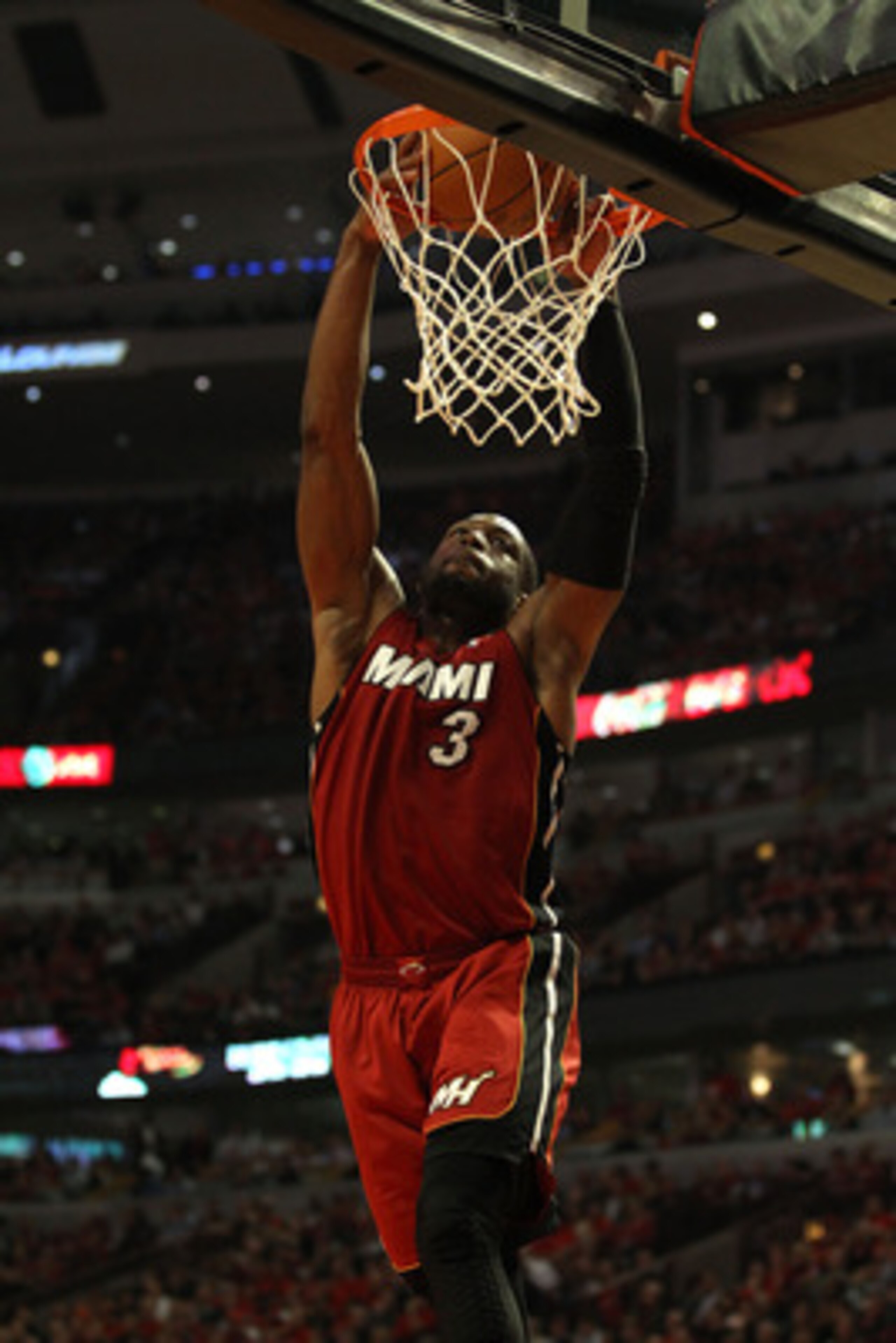 CHICAGO, IL - MAY 18:  Dwyane Wade #3 of the Miami Heat dunks in the second quarter against the Chicago Bulls in Game Two of the Eastern Conference Finals during the 2011 NBA Playoffs on May 18, 2011 at the United Center in Chicago, Illinois. NOTE TO USER