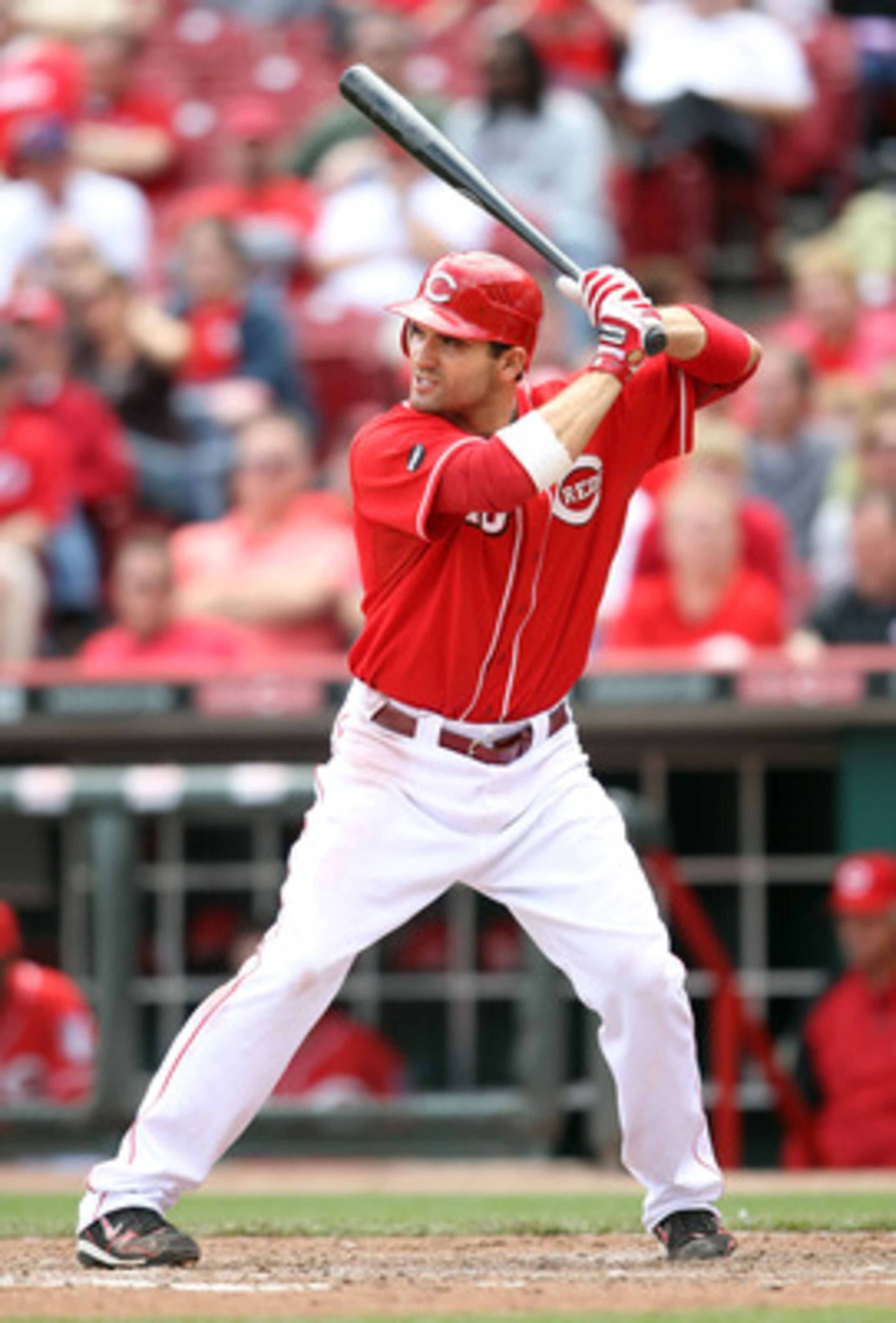 CINCINNATI, OH - MAY 19: Joey Votto #19 of the Cincinnati Reds is at bat during the game against the Pittsburgh Pirates at Great American Ball Park on May 19, 2011 in Cincinnati, Ohio.  (Photo by Andy Lyons/Getty Images)