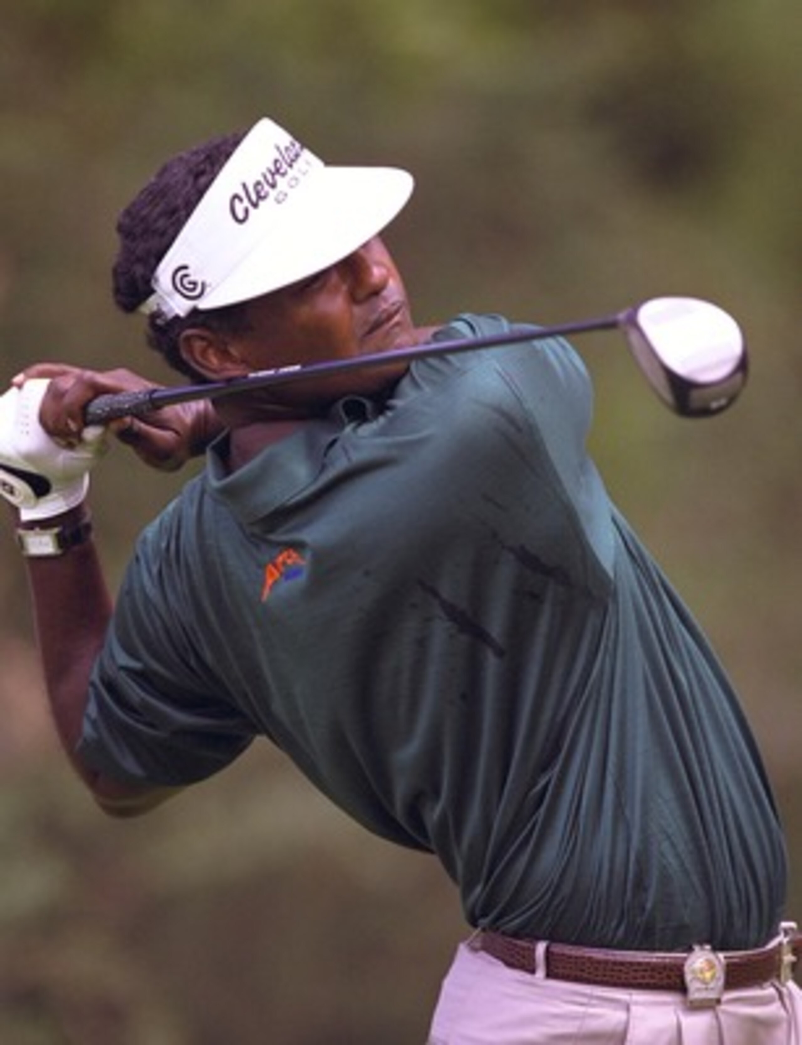 01 Jan 2000:  Vijay Singh of the USA, watches his drive , during practice round prior to the start of the 2001 Accenture Match Play Championship, which is being played at Metropolitian Golf Course, Melbourne, Australia.  Mandatory Credit: Darren McNamara/