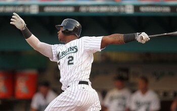 MIAMI GARDENS, FL - MAY 18: Hanley Ramirez #2 of the Florida Marlins hits a solo home run during a game against the Chicago Cubs at Sun Life Stadium on May 18, 2011 in Miami Gardens, Florida.  (Photo by Mike Ehrmann/Getty Images)
