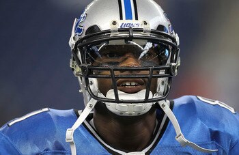 DETROIT - AUGUST 28:  Calvin Johnson #81 of the Detroit Lions warms up prior to the start of the preseason game against the Cleveland Browns at Ford Field on August 28, 2010 in Detroit, Michigan.  (Photo by Leon Halip/Getty Images)