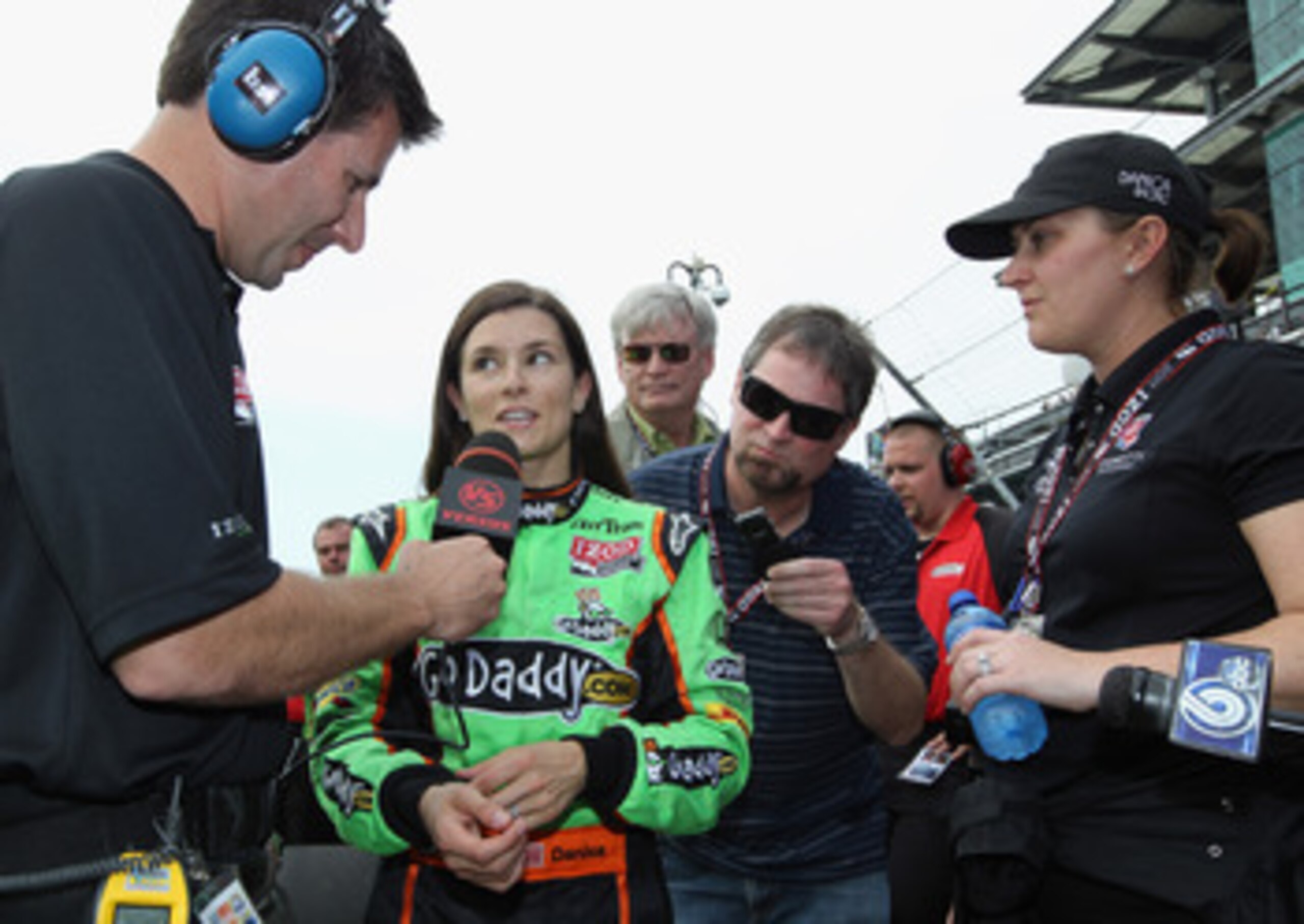 INDIANAPOLIS, IN - MAY 22: Danica Patrick, driver of the #7 Team GoDaddy Dallara Honda, talks with the media after qualifying for the Indianapolis 500 on May 22, 2011 at Indianapolis Motor Speedway in Indianapolis, Indiana. (Photo by Jamie Squire/Getty INDIANAPOLIS, IN - MAY 22: Danica Patrick, driver of the #7 Team GoDaddy Dallara Honda, talks with the media after qualifying for the Indianapolis 500 on May 22, 2011 at Indianapolis Motor Speedway in Indianapolis, Indiana. (Photo by Jamie Squire/Getty