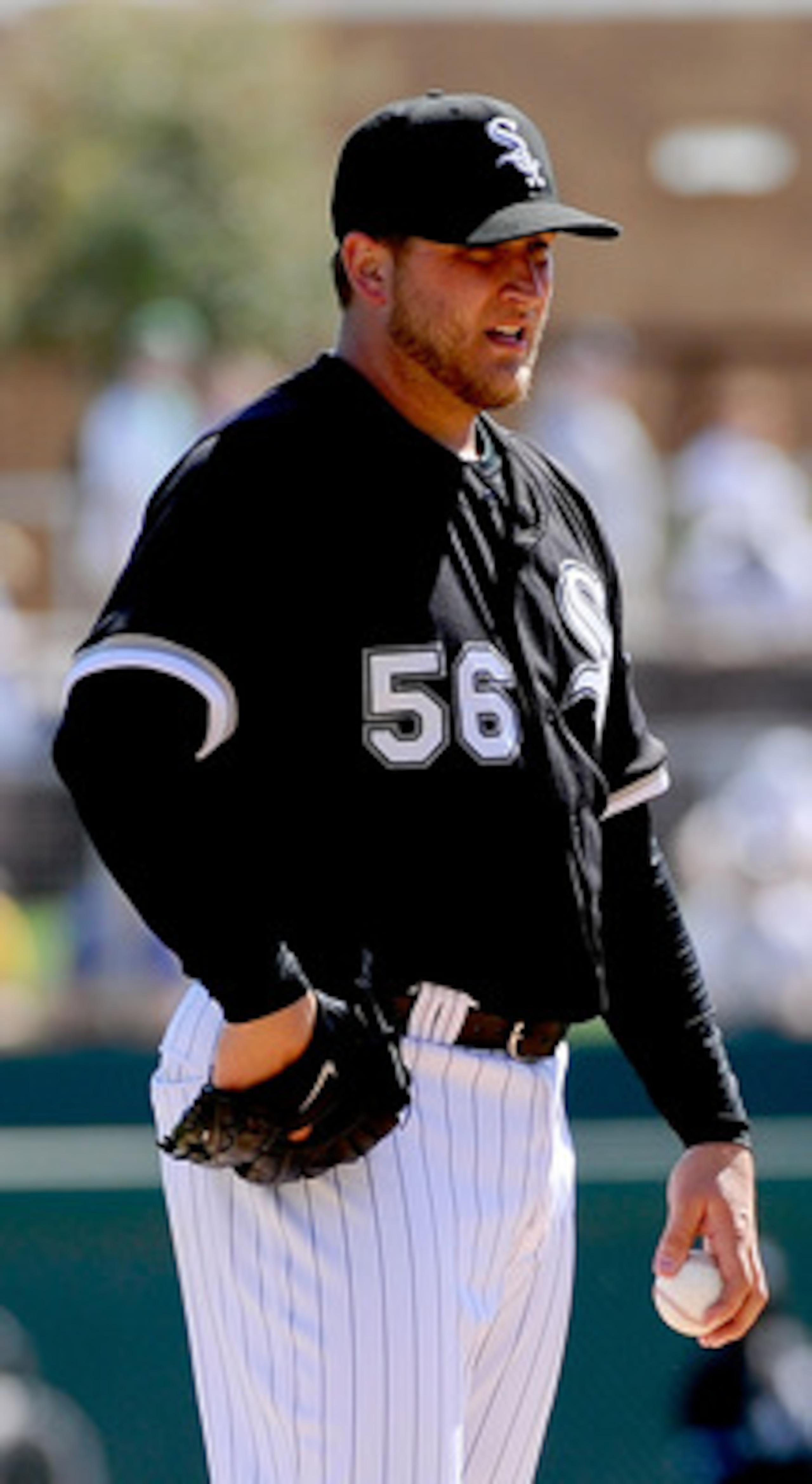 GLENDALE, AZ - MARCH 11:  Mark Buehrle #56 of the Chicago White Sox pitches during the spring training baseball game against Chicago Cubs at Camelback Ranch on March 11, 2011 in Glendale, Arizona.  (Photo by Kevork Djansezian/Getty Images)
