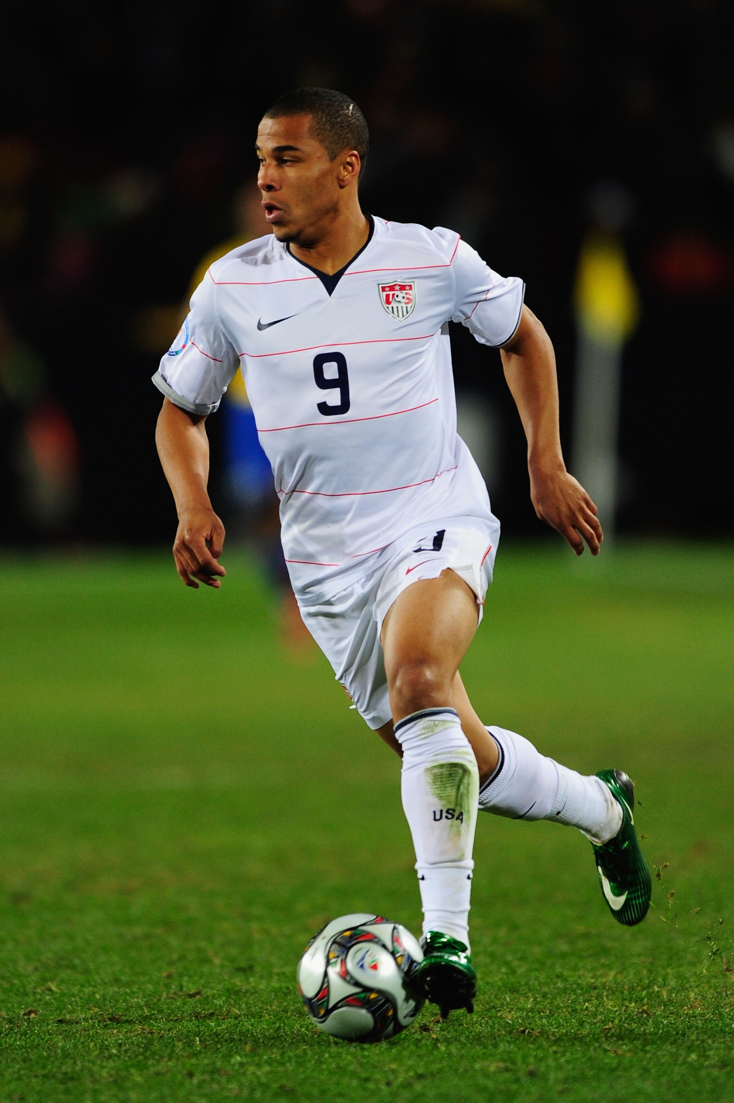 JOHANNESBURG, SOUTH AFRICA - JUNE 28:   Charlie Davies of USA in action during the FIFA Confederations Cup Final between USA and Brazil at the Ellis Park Stadium on June 28, 2009 in Johannesburg, South Africa.  (Photo by Jamie McDonald/Getty Images)