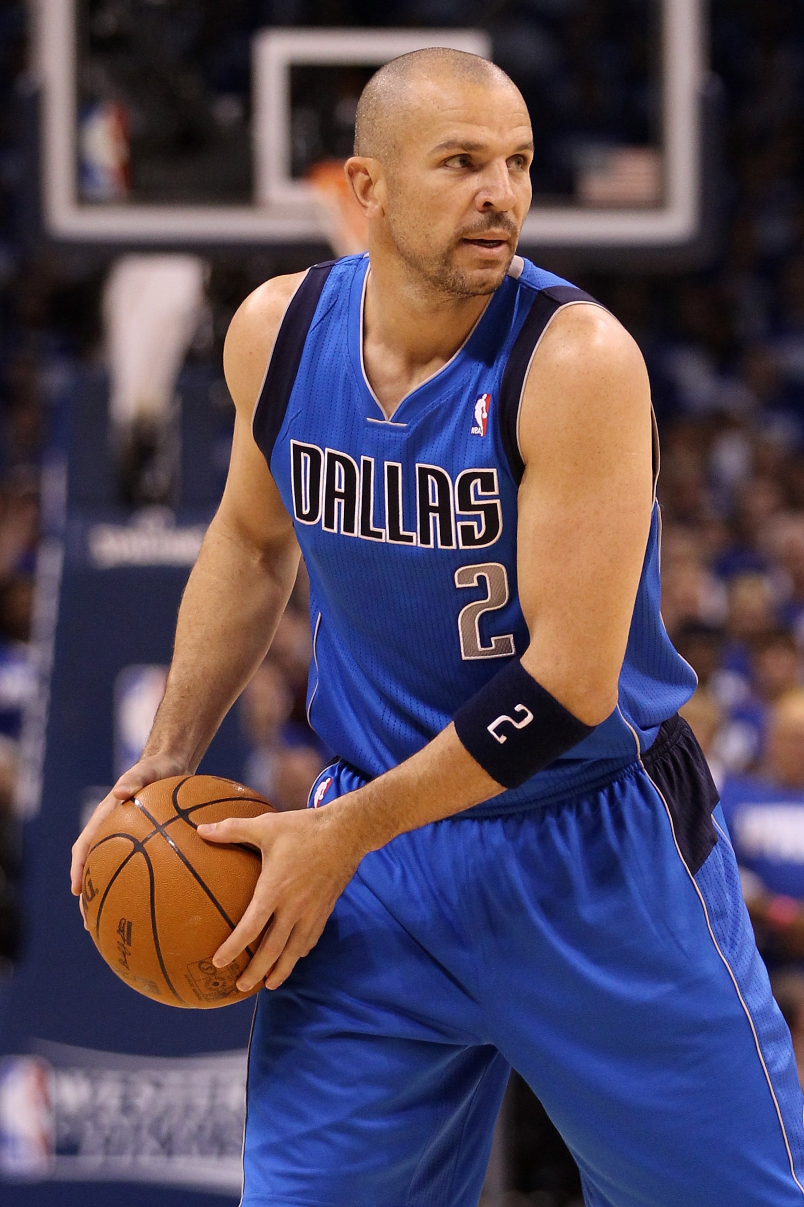 OKLAHOMA CITY, OK - MAY 21:  Jason Kidd #2 of the Dallas Mavericks looks to pass while taking on the Oklahoma City Thunder in Game Three of the Western Conference Finals during the 2011 NBA Playoffs at Oklahoma City Arena on May 21, 2011 in Oklahoma City,