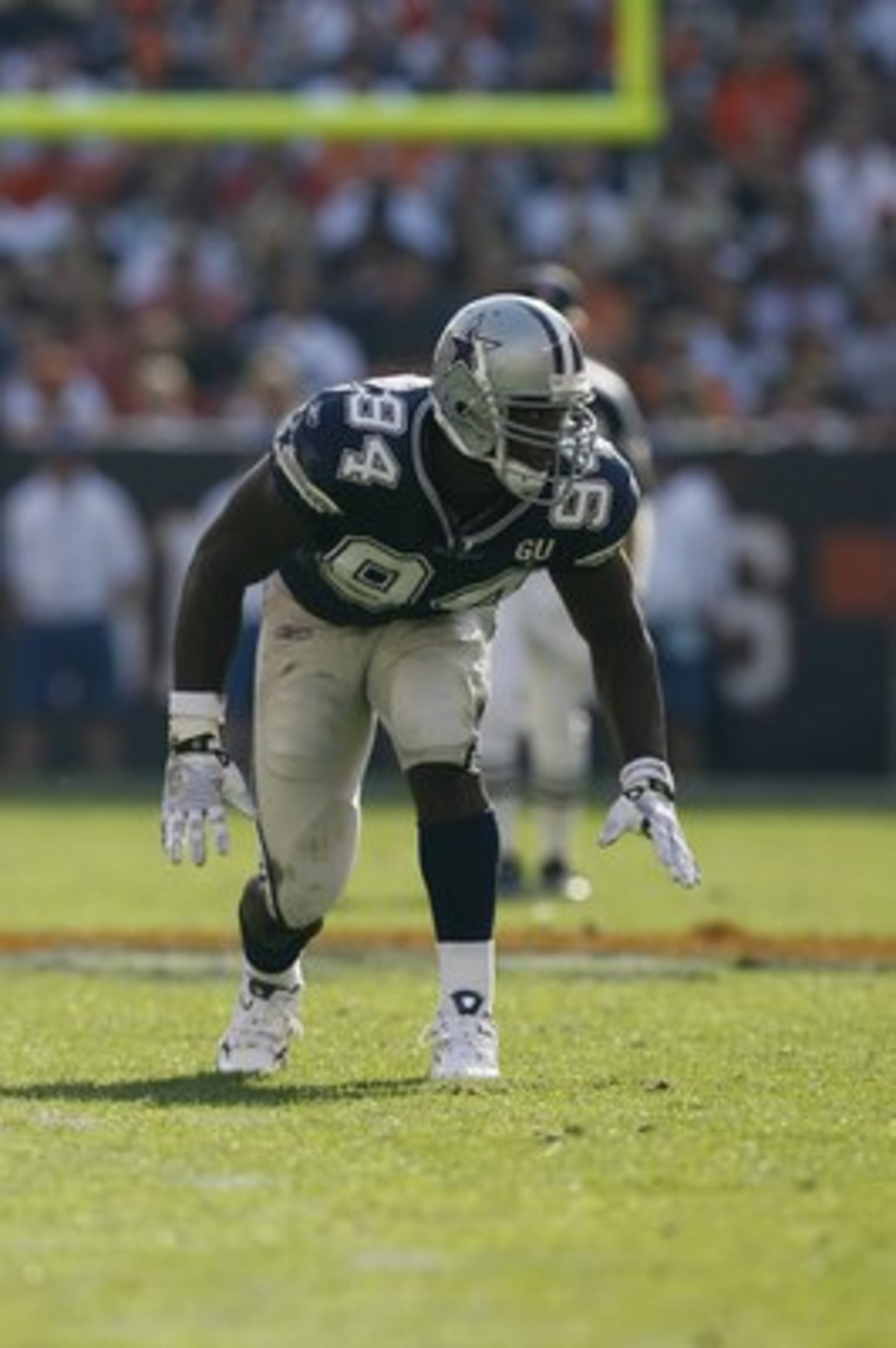 CLEVELAND - SEPTEMBER 7:  DeMarcus Ware #94 of the Dallas Cowboys lines up for a play during the game against the Cleveland Browns at Cleveland Browns Stadium on September 7, 2008 in Cleveland, Ohio.  (Photo by Kevin C. Cox/Getty Images)