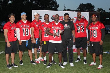 LOS ANGELES, CA - MAY 20:  The 'Throwbacks' attend the the NFL PLAYERS Premiere League Flag Football Game at UCLA on May 20, 2011 in Los Angeles, California.  (Photo by Noel Vasquez/Getty Images)