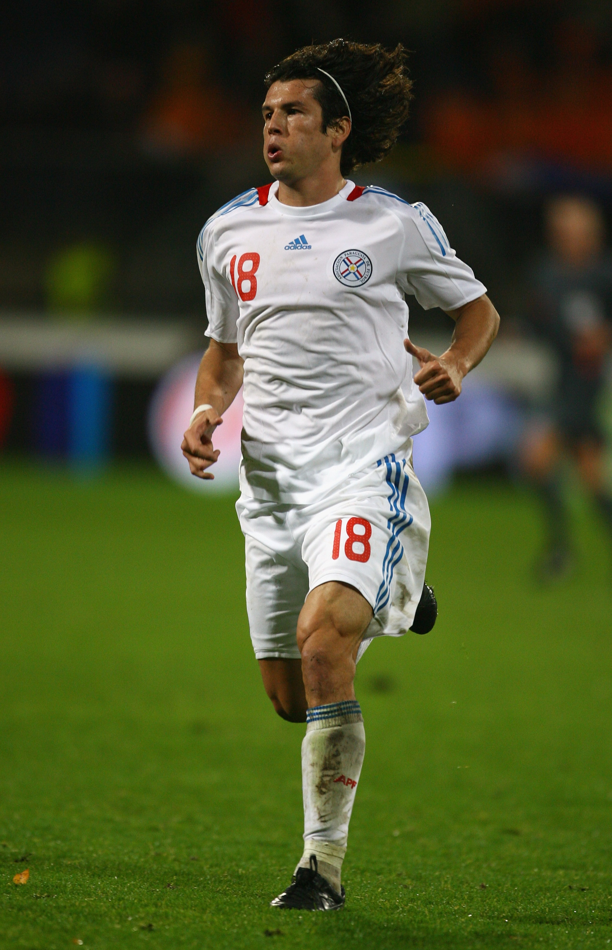 HEERENVEEN, NETHERLANDS - NOVEMBER 18:  Nelson Haedo Valdez of Paraguay during the International Friendly match between Netherlands and Paraguay at the Abe Lenstra Stadium on November 18, 2009 in Heerenveen, Netherlands.  (Photo by Alex Livesey/Getty Imag