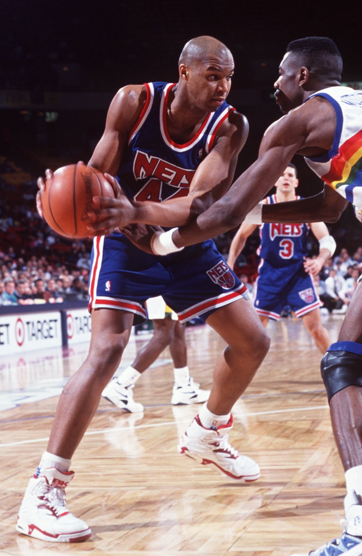 2 Feb 1994: NEW JERSEY NETS FORWARD DERRICK COLEMAN IN ACTION DURING THE NETS GAME AT THE DENVER NUGGETS.