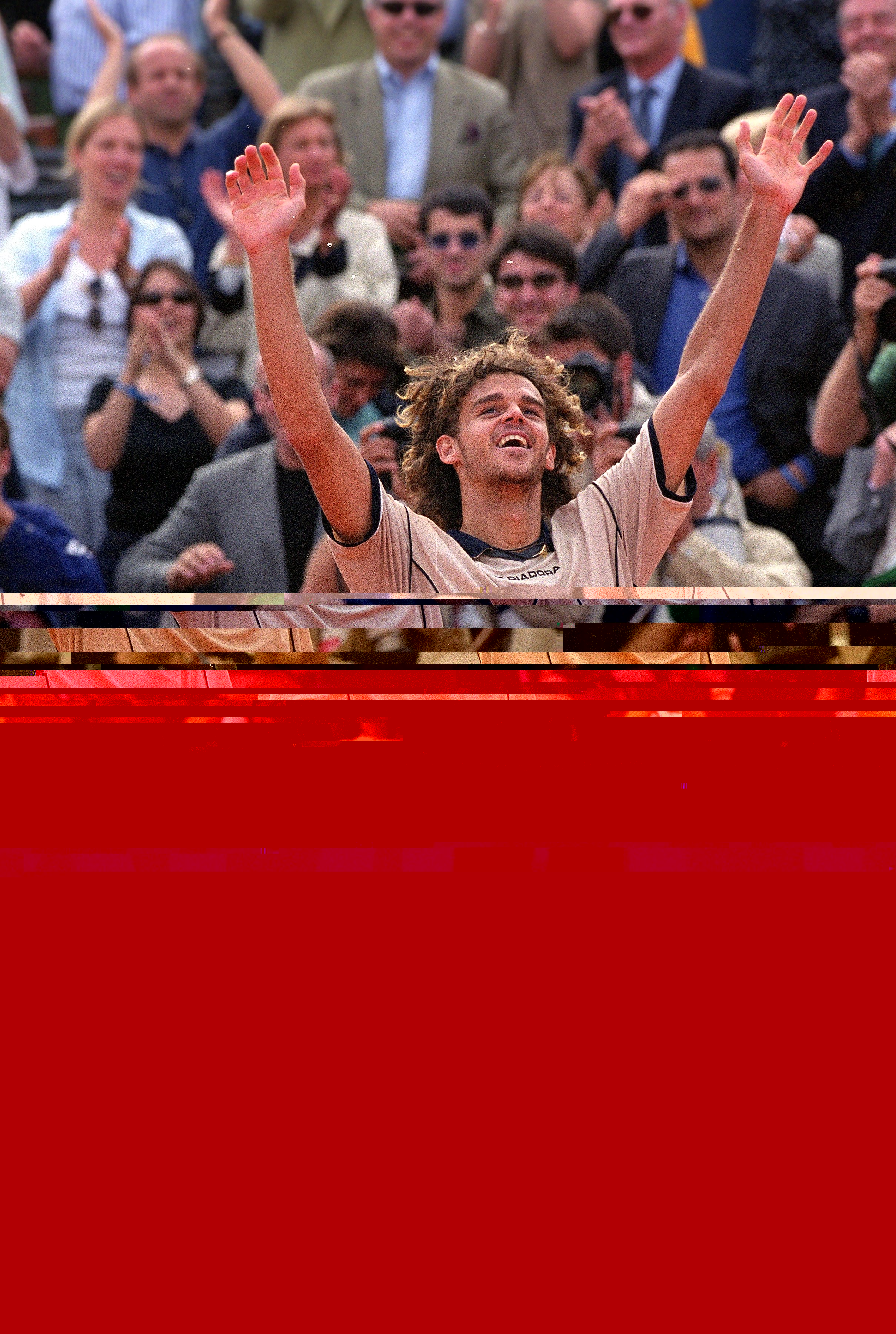 11 Jun 2000: Gustavo Kuerten of Brazil wins the mens singles final match against Magnus Norman of Sweden at the French Open at Roland Garros in Paris, France. \ Mandatory Credit: Stu Forster /Allsport 11 Jun 2000: Gustavo Kuerten of Brazil wins the mens singles final match against Magnus Norman of Sweden at the French Open at Roland Garros in Paris, France. \ Mandatory Credit: Stu Forster /Allsport
