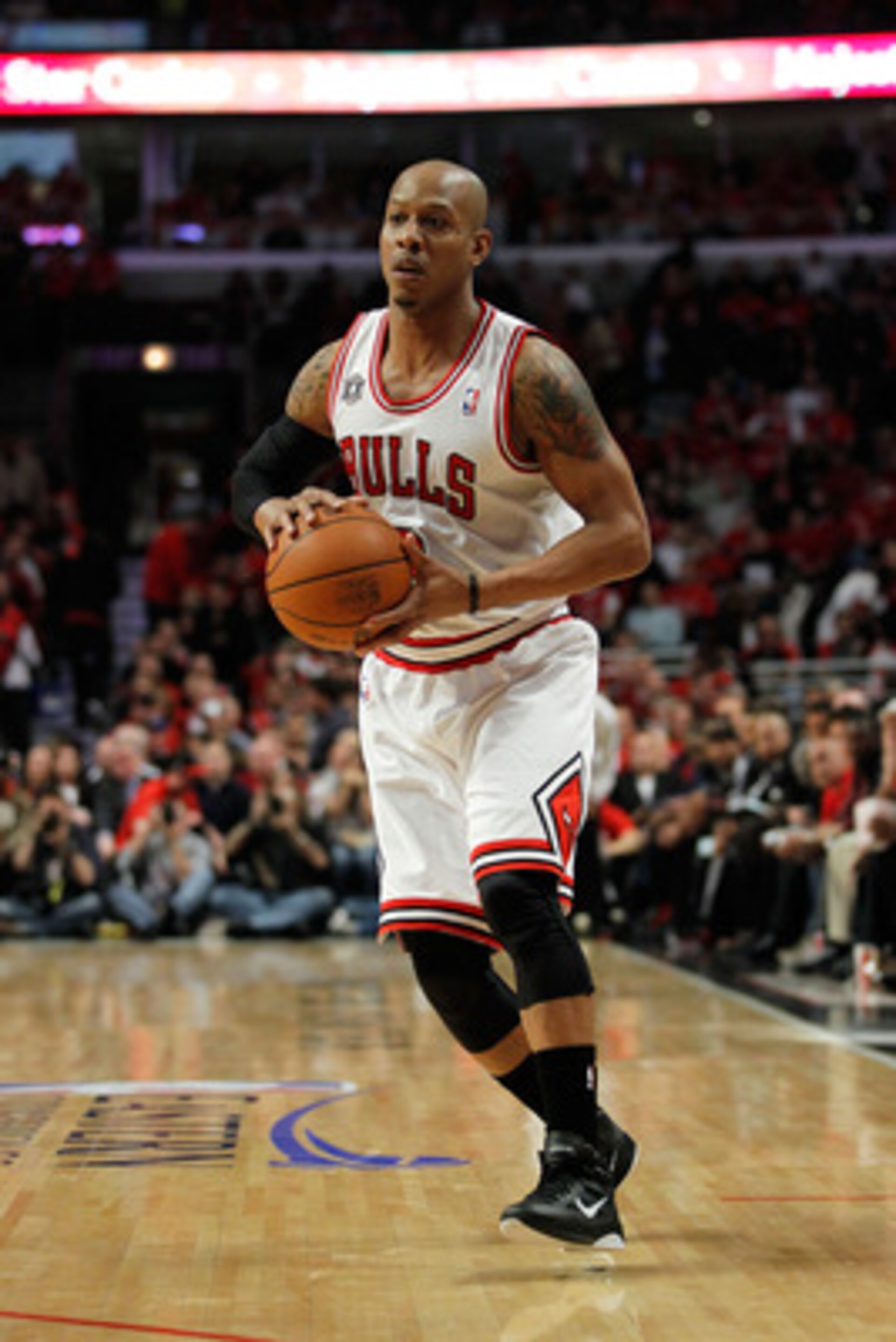 CHICAGO, IL - MAY 15:  Keith Bogans #6 of the Chicago Bulls looks to pass against the Miami Heat in Game One of the Eastern Conference Finals during the 2011 NBA Playoffs on May 15, 2011 at the United Center in Chicago, Illinois. The Bulls won 103-82. NOT