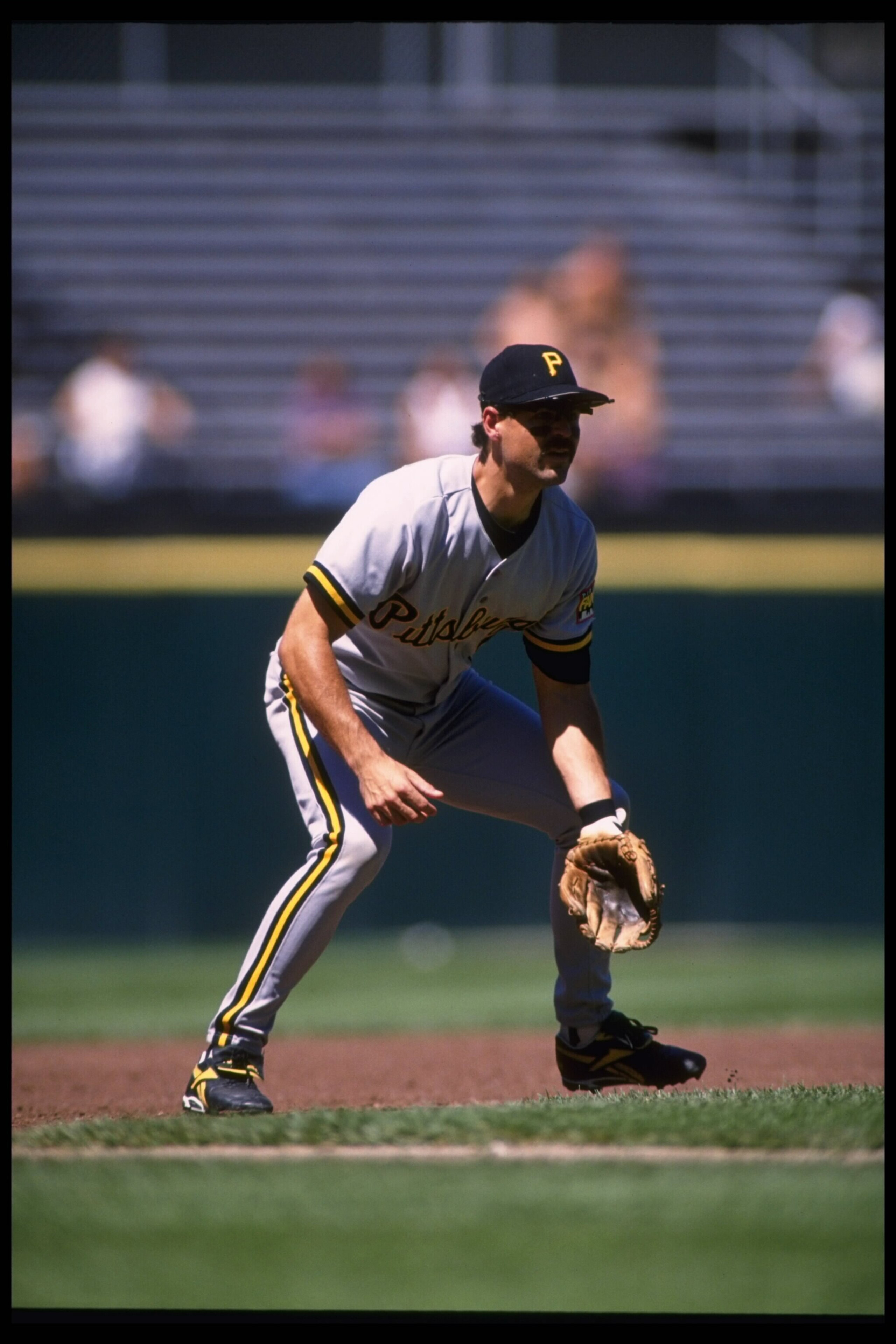 8 Aug 1995:  Third baseman Jeff King of the Pittsburgh Pirates stands in the infield ready for any hit by the San Francisco Giants at Candlestick Park in San Francisco, California.  The Pirates defeated the Giants 9-5.  Mandatory Credit:  Otto Greule/Alls