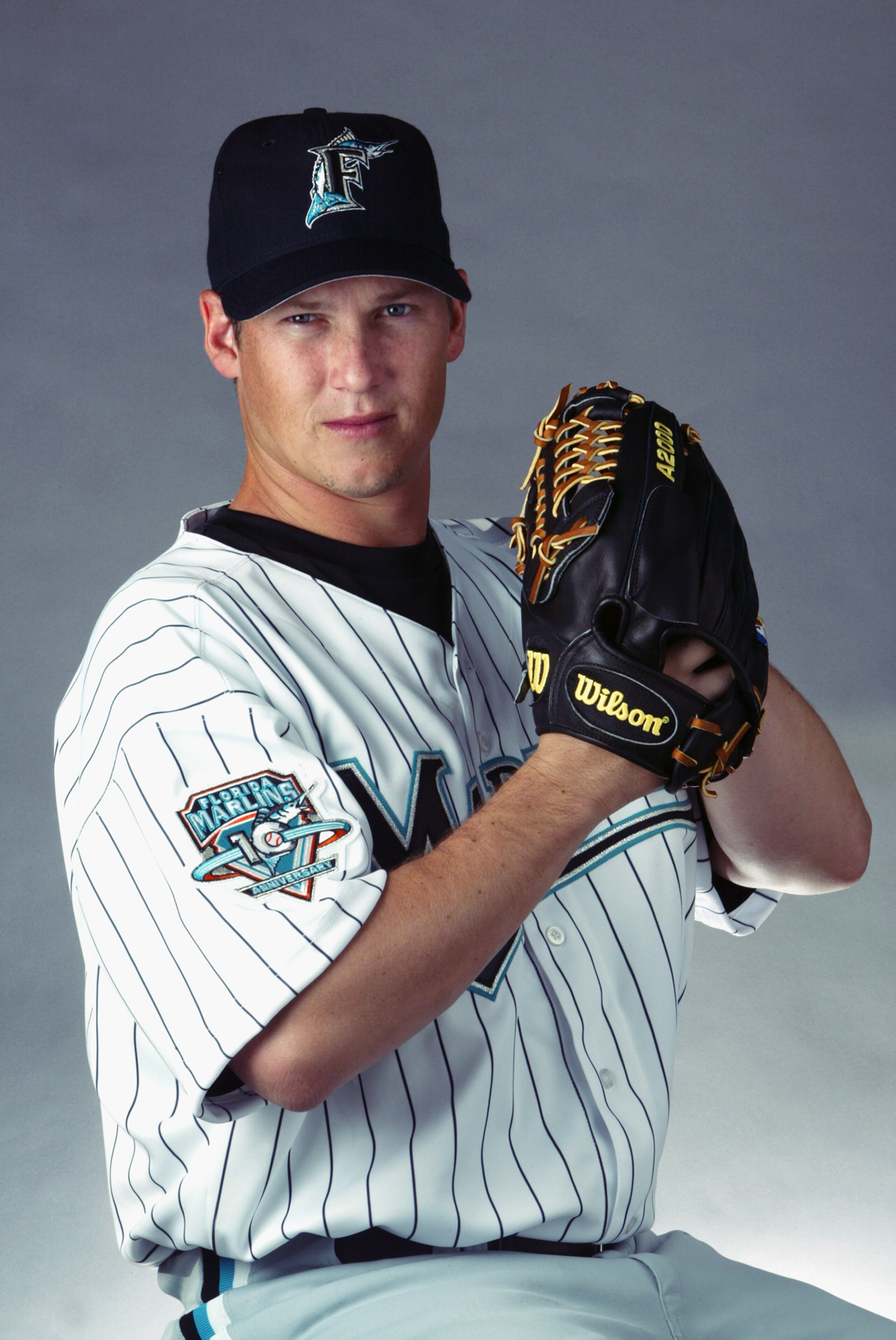 JUPITER, FL - FEBRUARY 22:  Geoff Goetz # 59 of the Florida Marlins during picture day at Spring Training  on February 22, 2003 at Roger Dean Stadium in Jupiter Florida. (Photo By Eliot J. Schechter/Getty Images)