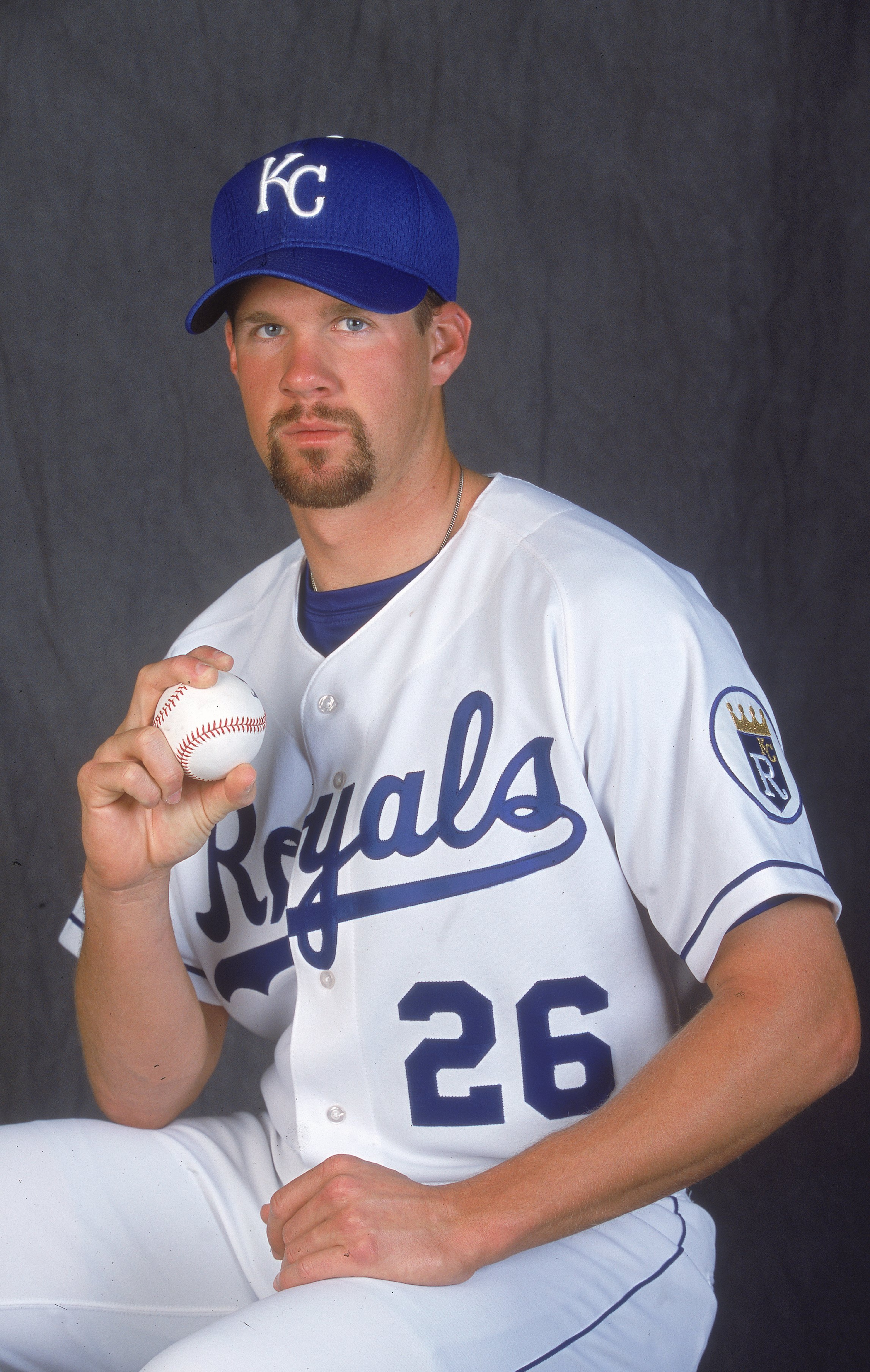 28 Feb 2001:  Jeff Austin #24 of the Kansas City Royals poses for a studio portrait during Spring Training at Baseball City Stadium in Davenport, Florida.Mandatory Credit: Andy Lyons  /Allsport