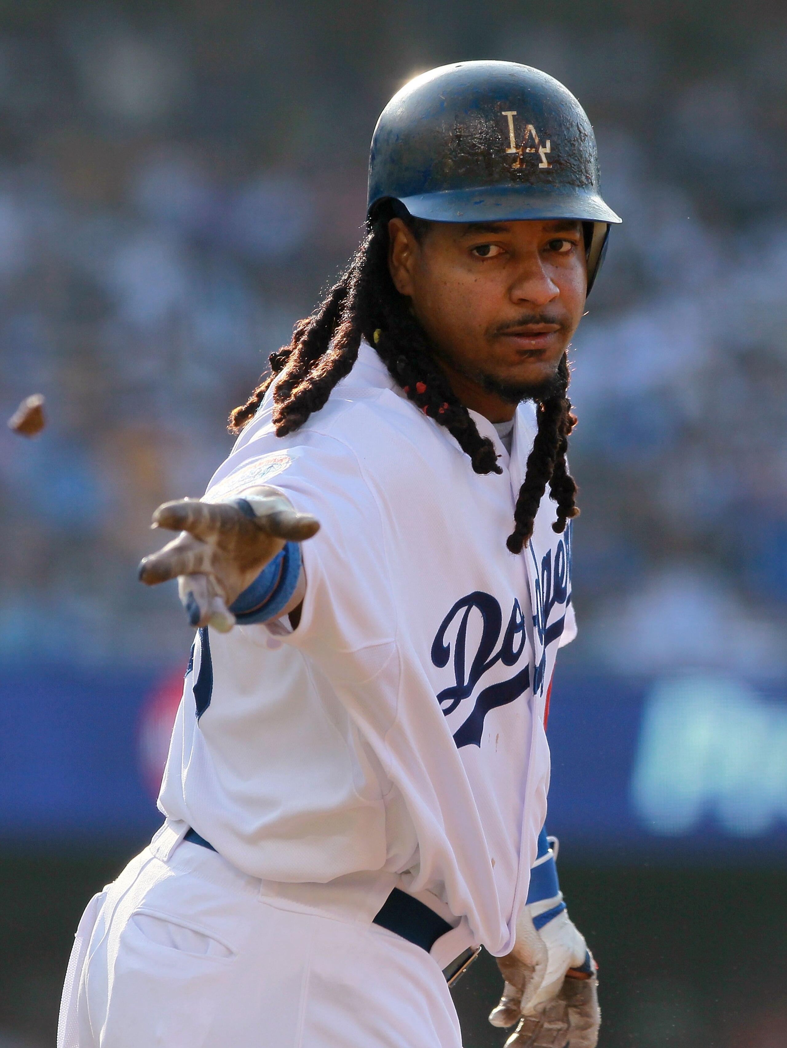 LOS ANGELES, CA - JUNE 27:  Manny Ramirez #99 of the Los Angeles Dodgers plays against the New York Yankees in the interleague game at Dodger Stadium on June 27, 2010 in Los Angeles, California.  (Photo by Jeff Gross/Getty Images)