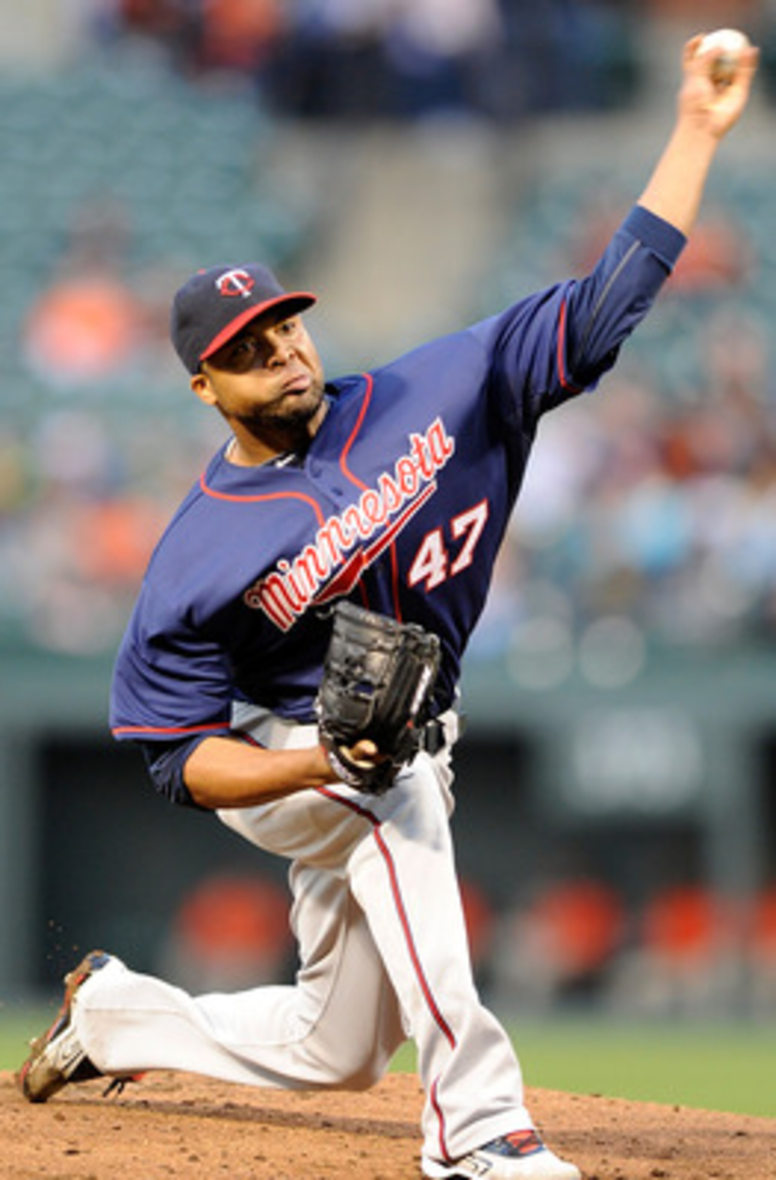 BALTIMORE, MD - APRIL 18:  Francisco Liriano #47 of the Minnesota Twins pitches against the Baltimore Orioles at Oriole Park at Camden Yards on April 18, 2011 in Baltimore, Maryland.  (Photo by Greg Fiume/Getty Images)