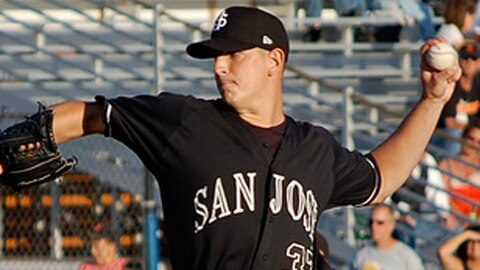 On this pitch, Eric Surkamp struck out some career minor leaguer with an 88 MPH fastball. It was awesome.