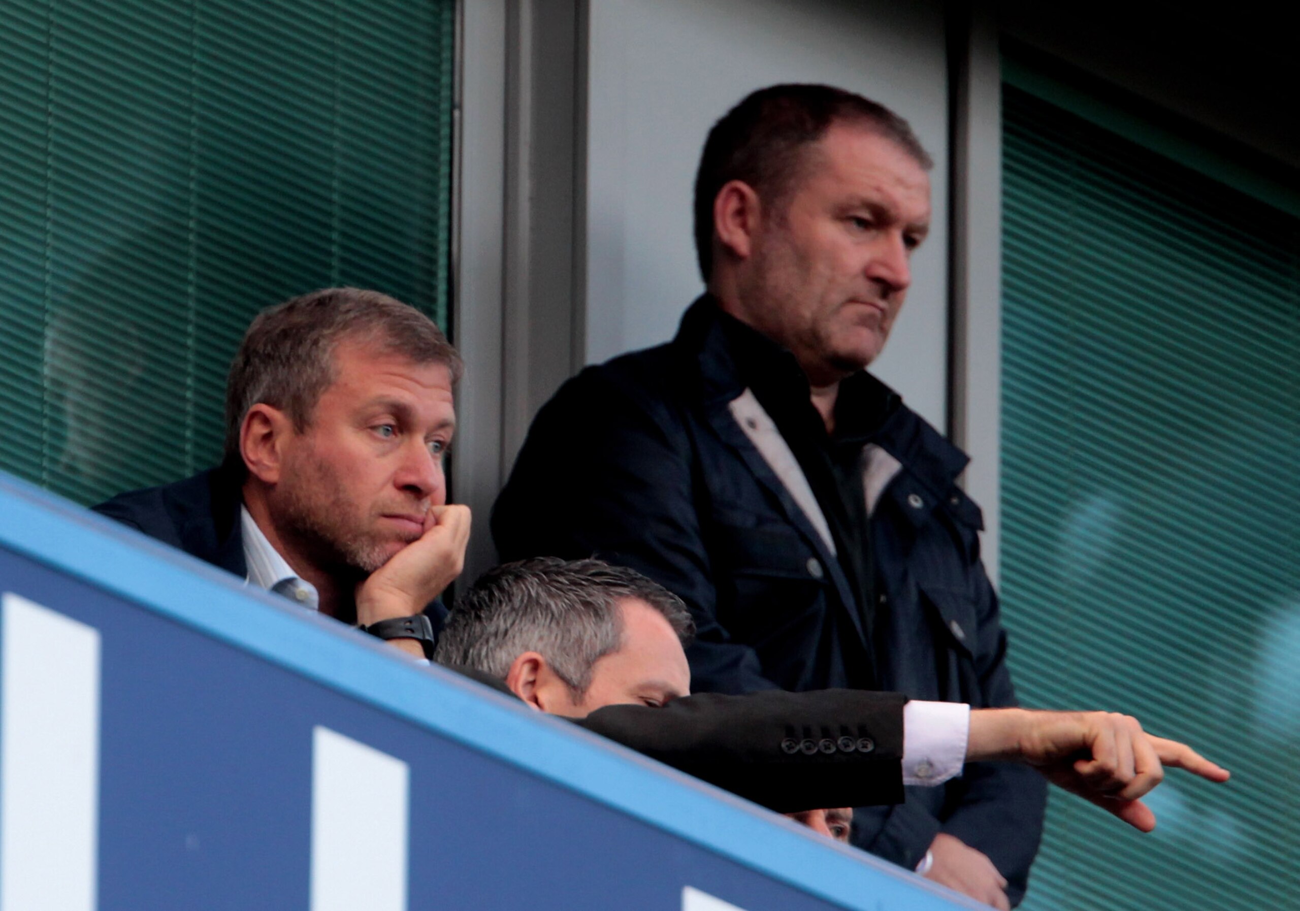 LONDON, ENGLAND - AUGUST 14:  Chelsea owner Roman Abramovich (L) looks on during the Barclays Premier League match between Chelsea and West Bromwich Albion at Stamford Bridge on August 14, 2010 in London, England.  (Photo by Phil Cole/Getty Images)