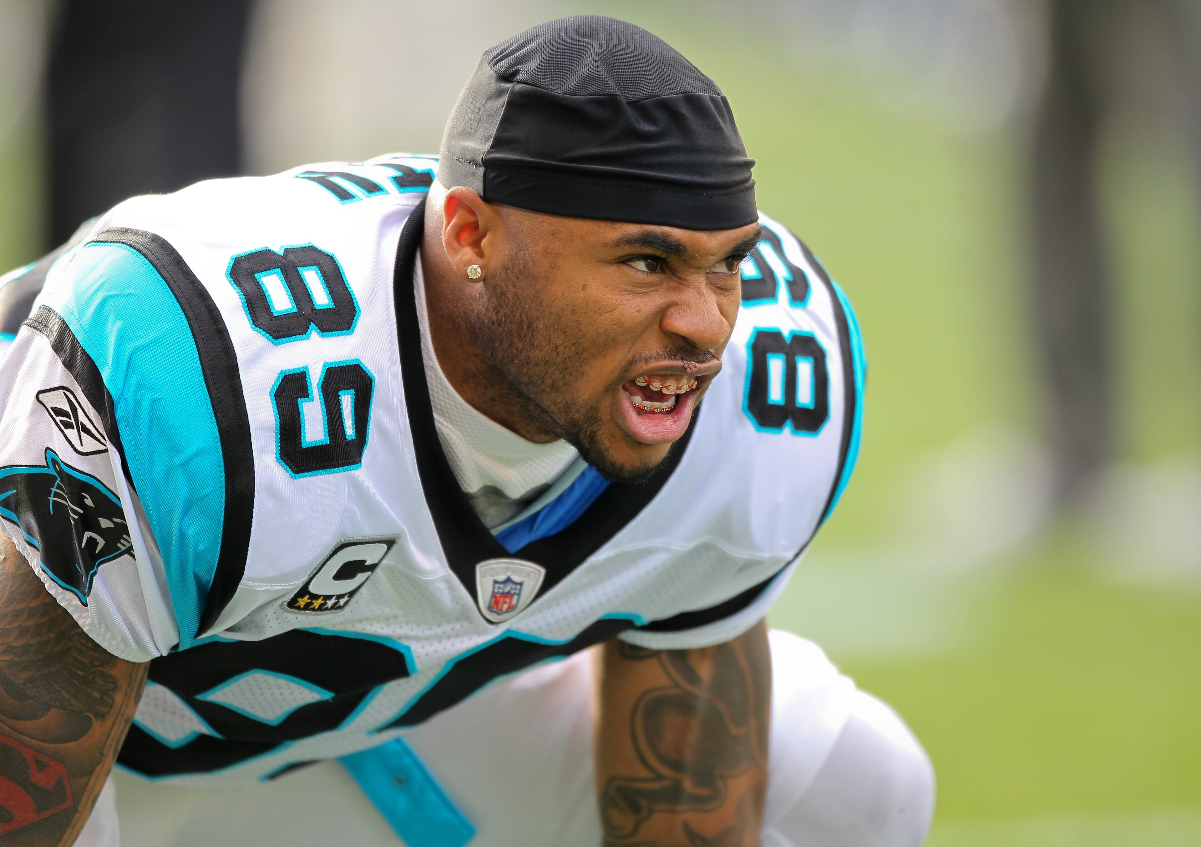 SEATTLE - DECEMBER 05:  Wide receiver Steve Smith #89 of the Carolina Panthers looks on during warmups prior to the game against the Seattle Seahawks at Qwest Field on December 5, 2010 in Seattle, Washington. The Seahawks won, 31-14. (Photo by Otto Greule