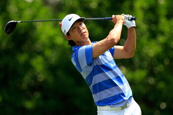 PONTE VEDRA BEACH, FL - MAY 13:  Anthony Kim hits his tee shot on the 11th hole during the second round of THE PLAYERS Championship held at THE PLAYERS Stadium course at TPC Sawgrass on May 13, 2011 in Ponte Vedra Beach, Florida.  (Photo by Sam Greenwood/