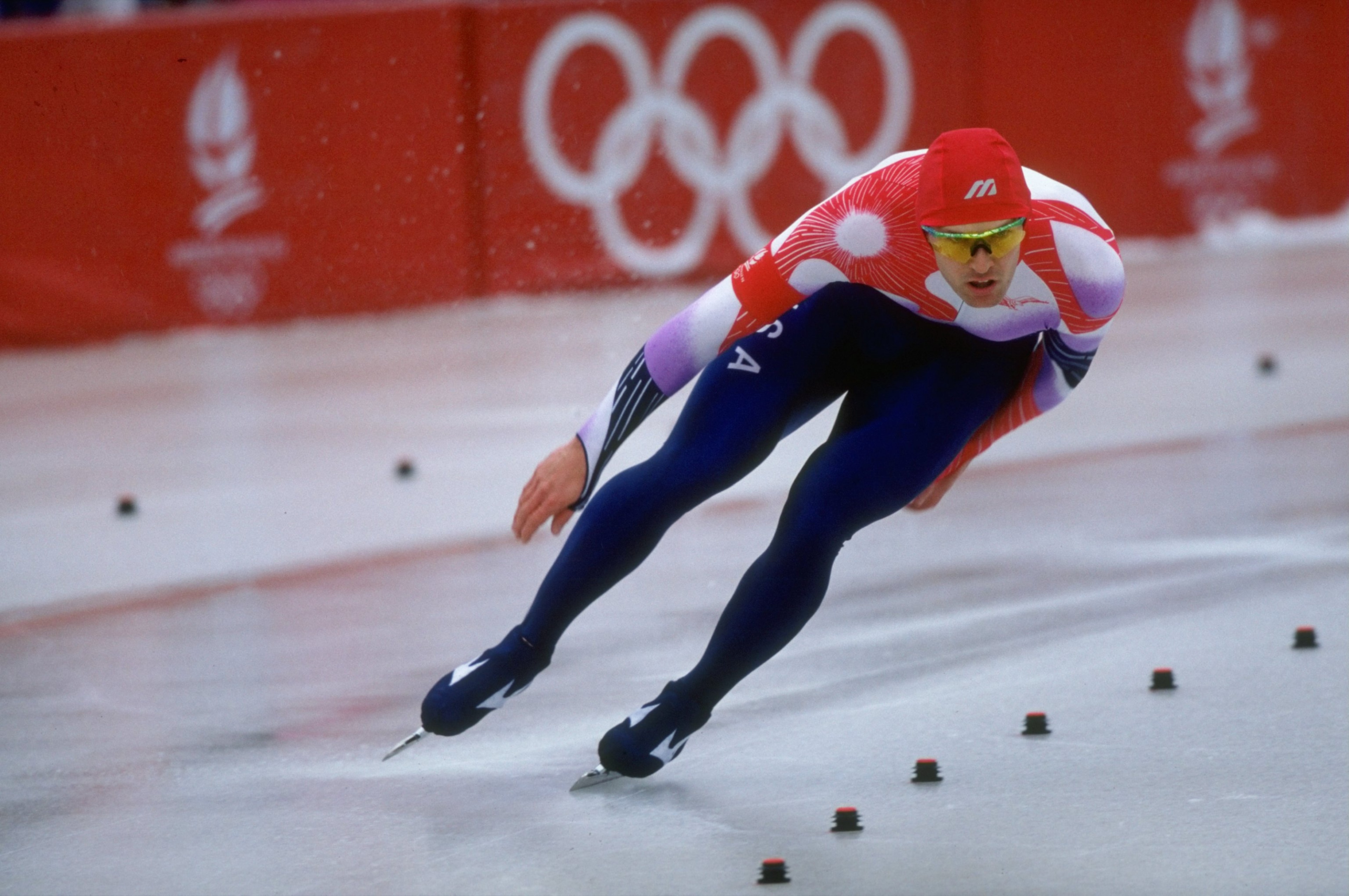 15 Feb 1992: Dan Jansen of the USA in action during the Mens 500 metres Speed Skating event at the 1992 Winter Olympic Games in Albertville, France. \ Mandatory Credit: Pascal Rondeau/Allsport 15 Feb 1992: Dan Jansen of the USA in action during the Mens 500 metres Speed Skating event at the 1992 Winter Olympic Games in Albertville, France. \ Mandatory Credit: Pascal Rondeau/Allsport