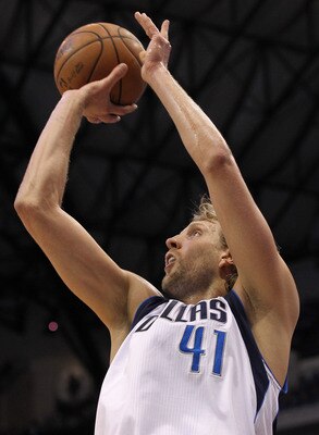 DALLAS, TX - MAY 19:  Dirk Nowitzki #41 of the Dallas Mavericks shoots the ball while taking on the Oklahoma City Thunder in Game Two of the Western Conference Finals during the 2011 NBA Playoffs at American Airlines Center on May 19, 2011 in Dallas, Texa