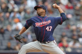 NEW YORK, NY - APRIL 07:  Francisco Liriano #47 of the Minnesota Twins pitches against the New York Yankees at Yankee Stadium on April 7, 2011 in the Bronx borough of New York City.  (Photo by Nick Laham/Getty Images)