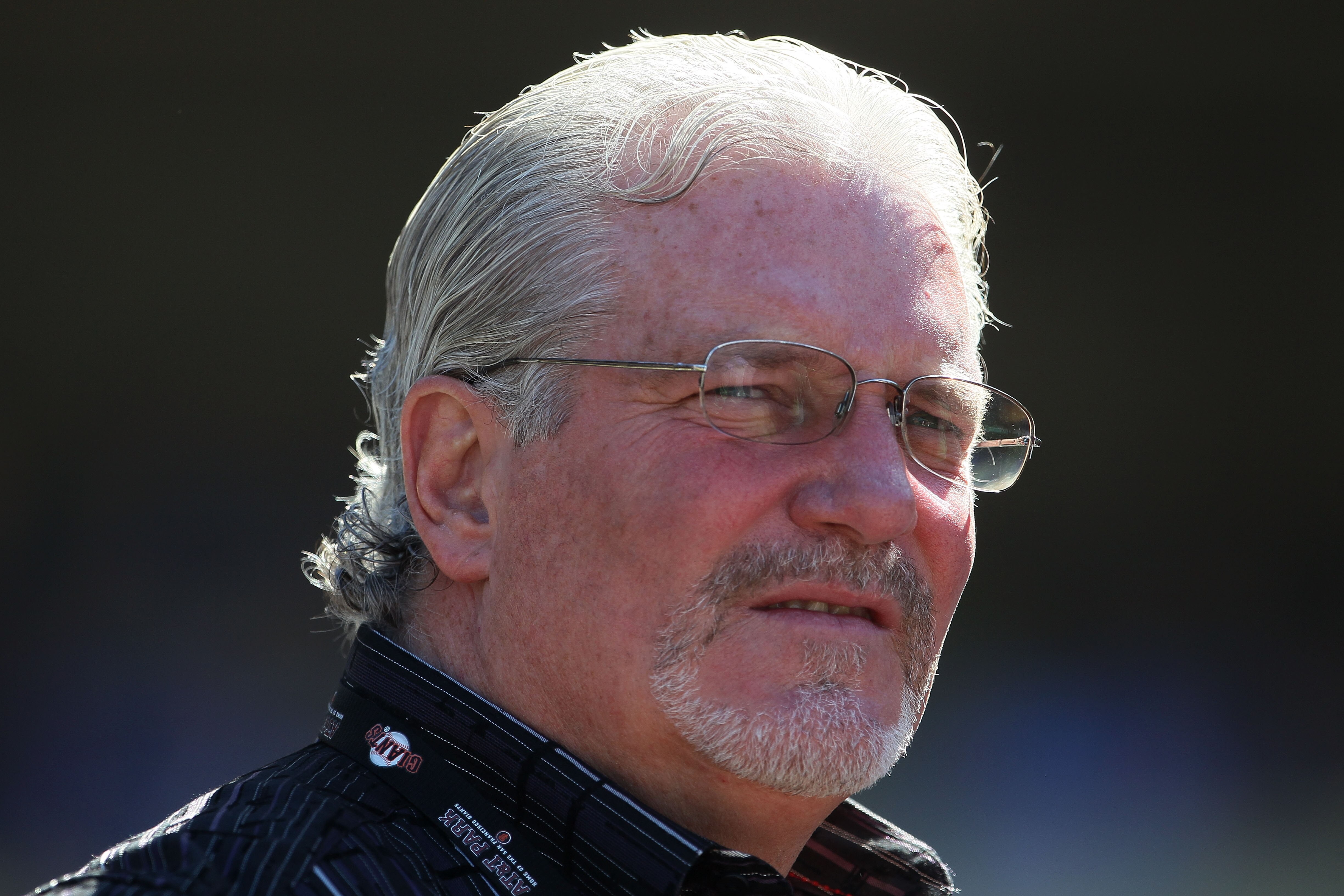 LOS ANGELES, CA - MARCH 31:  San Francisco Giants general manager Brian Sabean looks on prior to the start of the game against the Los Angeles Dodgers on Opening Day at Dodger Stadium on March 31, 2011 in Los Angeles, California.  (Photo by Jeff Gross/Get